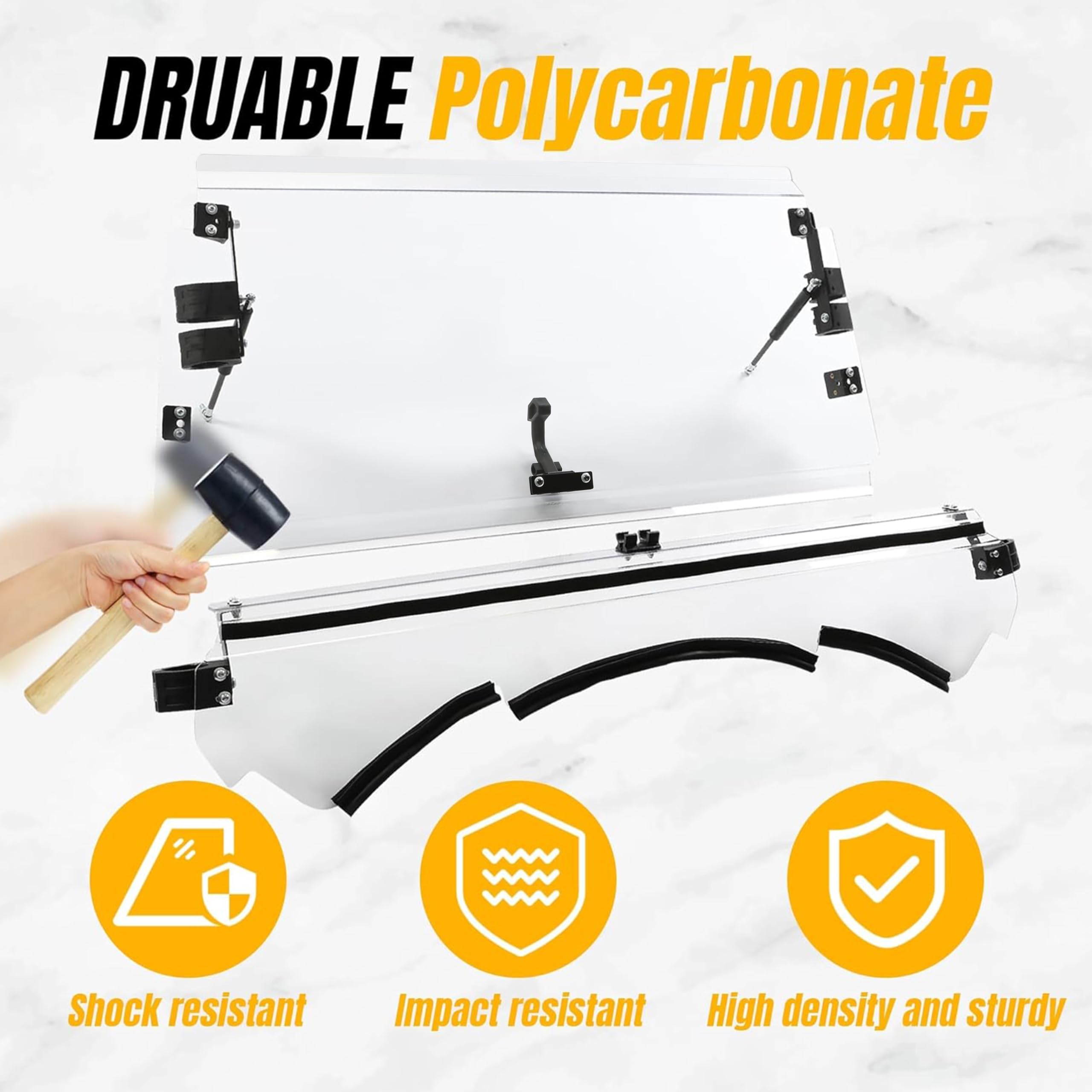 KUAFU 2-in-1 Flip Windshield Compatible with 2013-2018 Can-Am Maverick/ Maverick Max/ Maverick Turbo Max Fold Down Open Closed W