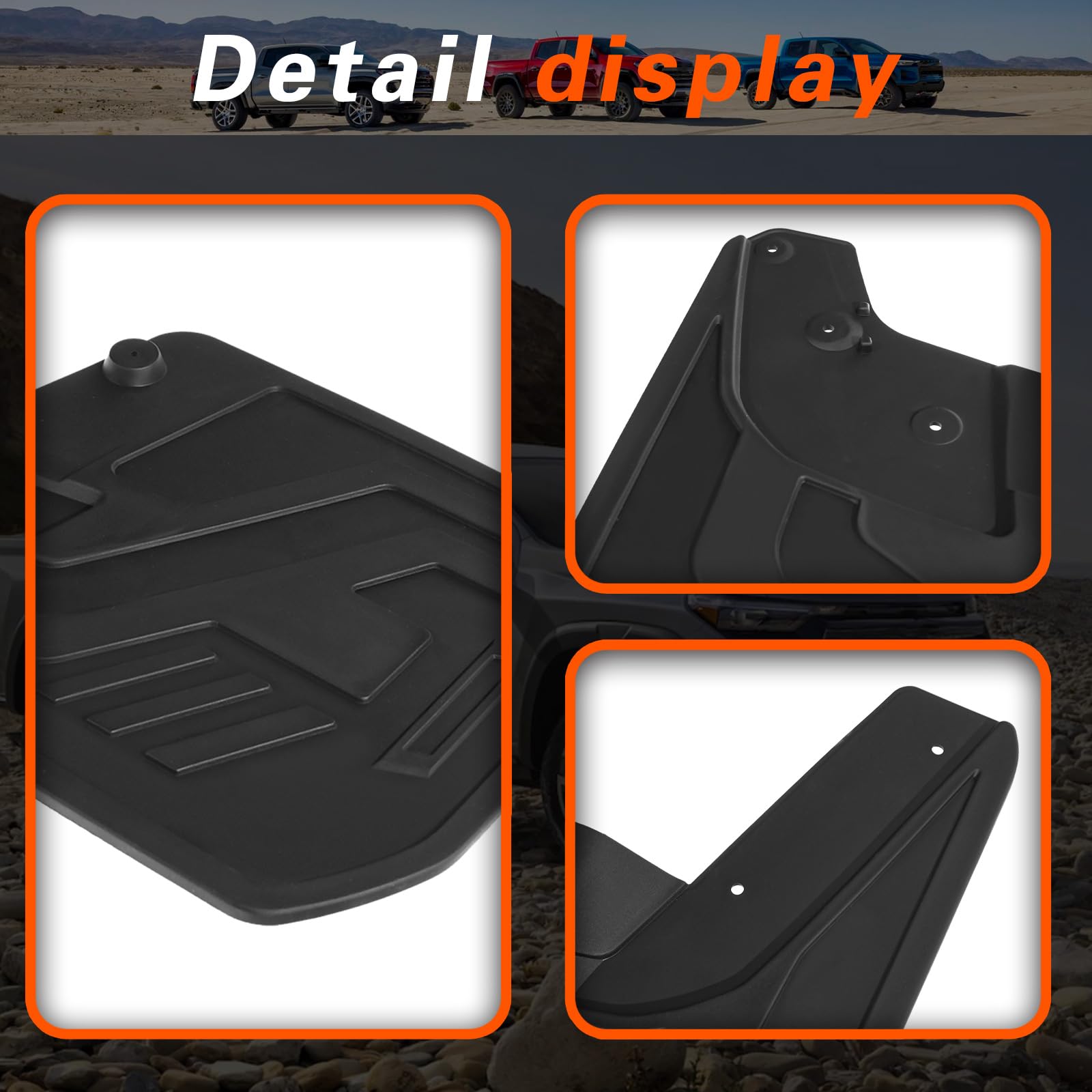 Hbzxqp Mud Flaps for Trucks Mud Guards Compatible with Chevy Colorado 2023 2024 with Fender Flare 4pcs Splash Guards Front & Rea