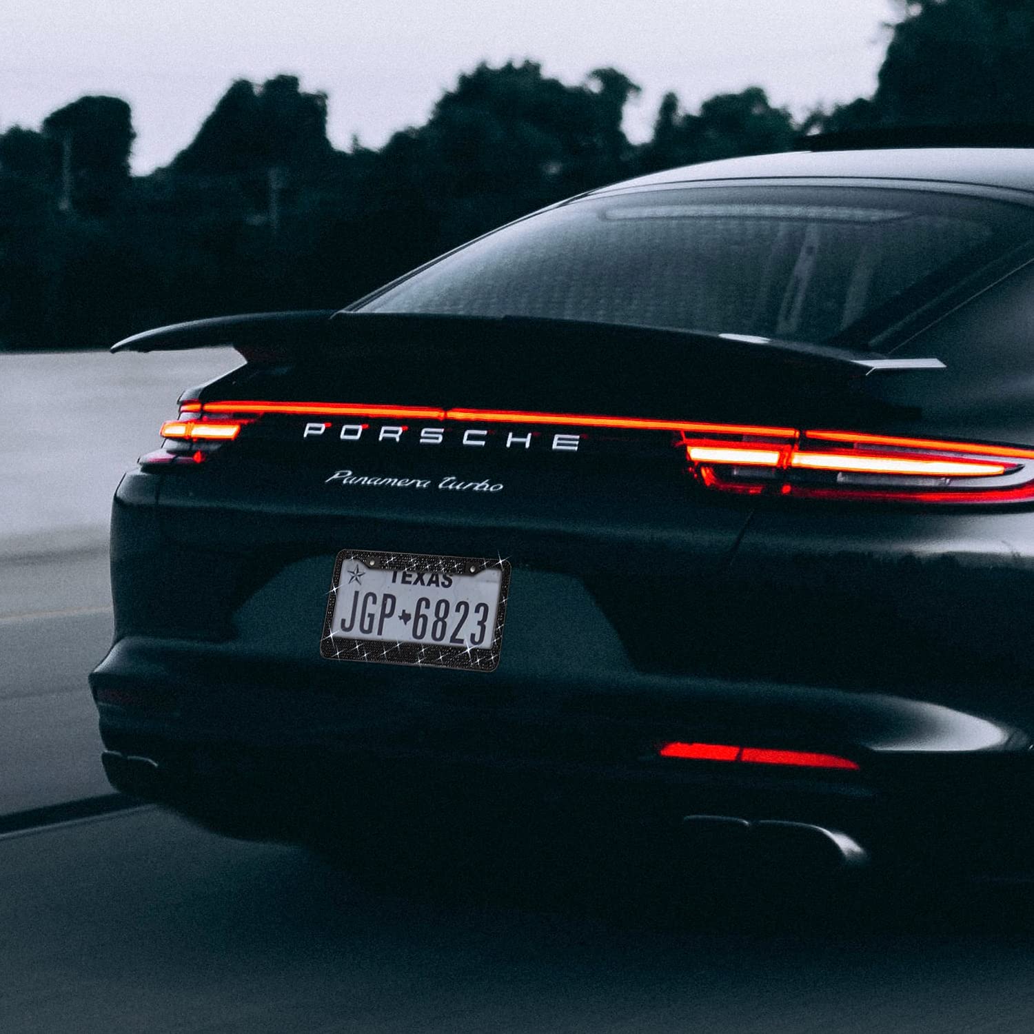 Bling License Plate Frame For Women,Sparkle Crystal Bedazzled Rhinestone License Plate Frames With 1400Pcs Rhinestones, Handcraf