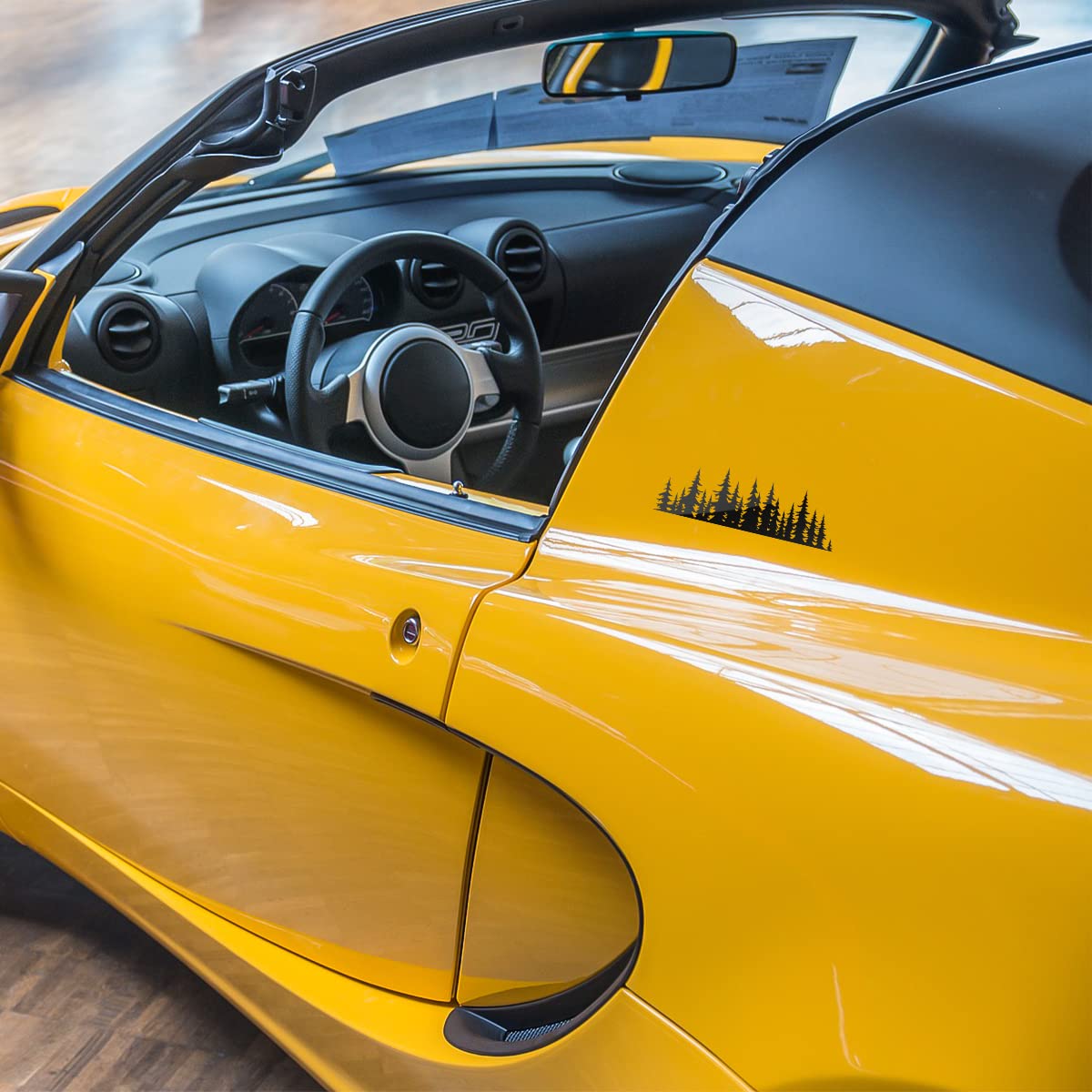 7 Inch Pine Tree Forest Stickers For Car, Premium Graphic Auto Body Decals, Forest Logo Badge Diy Stickers For Trunk Tailgate Em