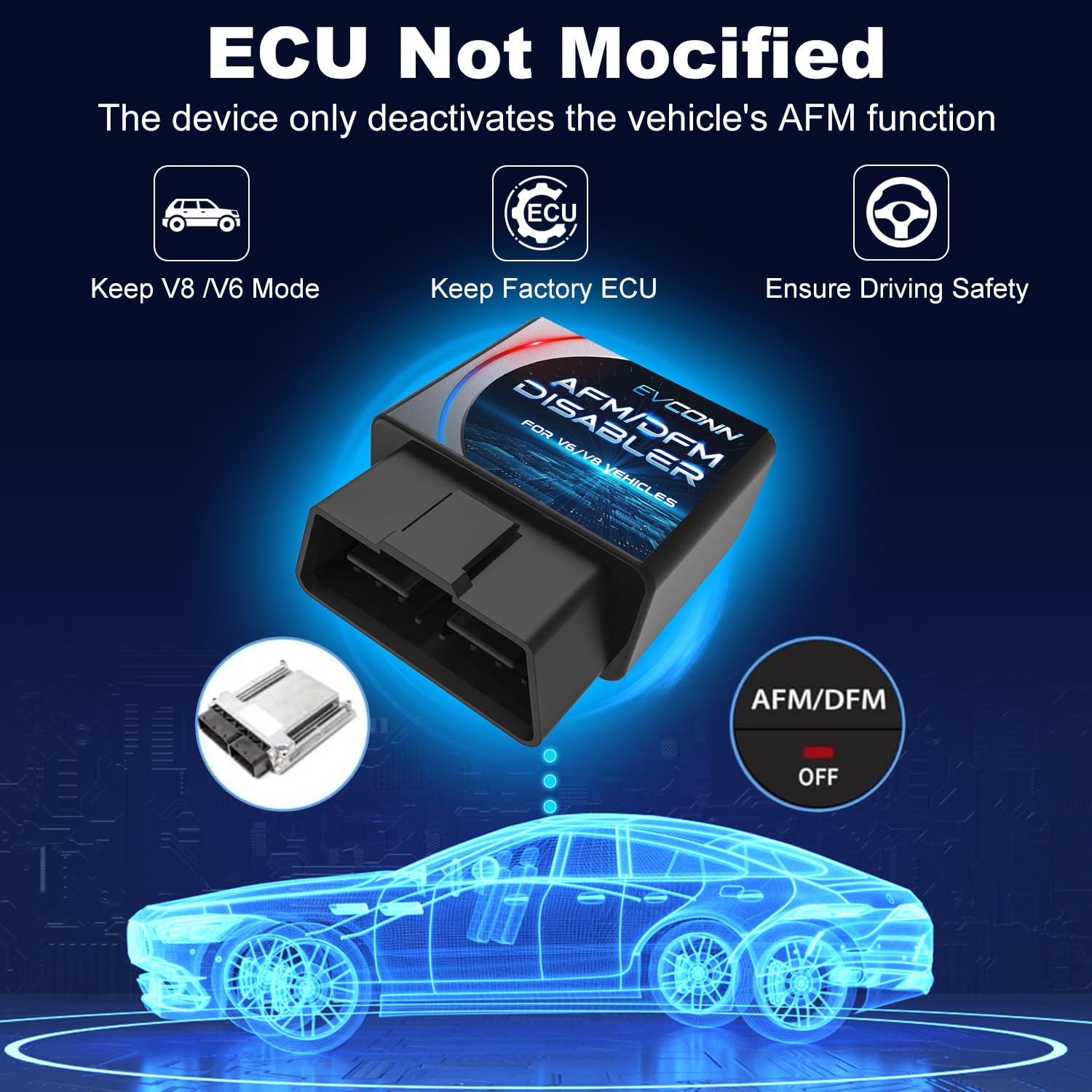 AFM/DFM Disabler, Active Fuel Management Disable Device Compatible with V6 & V8 Motors, RA003 AFM Disabler 5.3 Silverado (Chevy