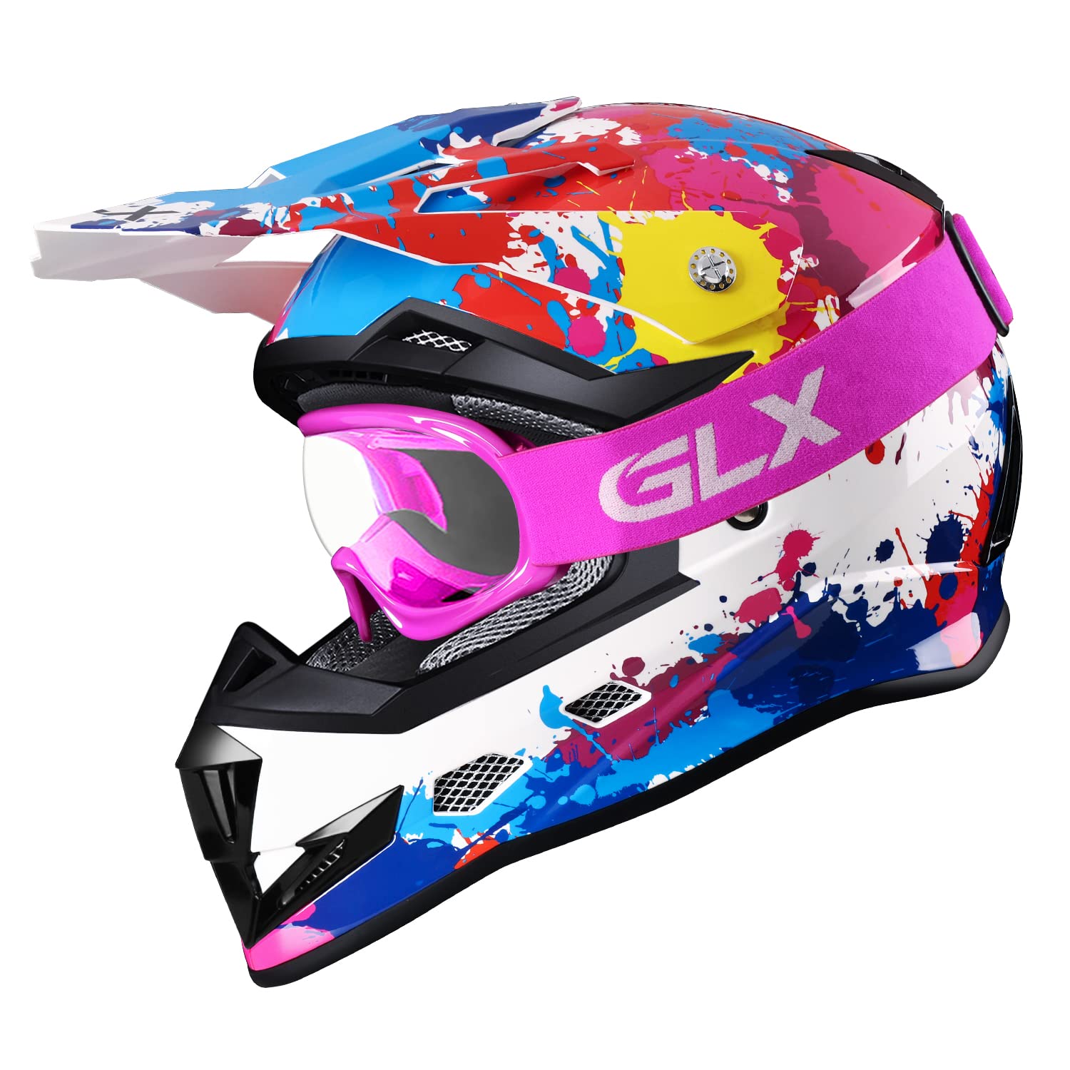 Glx Gx623 Youth Atv/Dirt Bike Helmet Combo - Graffiti, X-Large - Dot