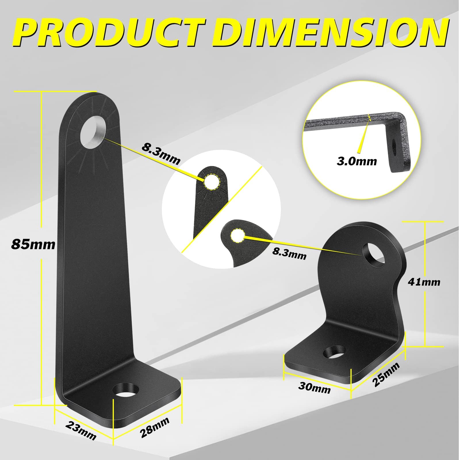 Akd Part Light Bar Mounting Brackets 2 Packs Universal Side-Mounted Brackets For Straight Or Curved Single-Row Led Light Bar Up To 52 Inch