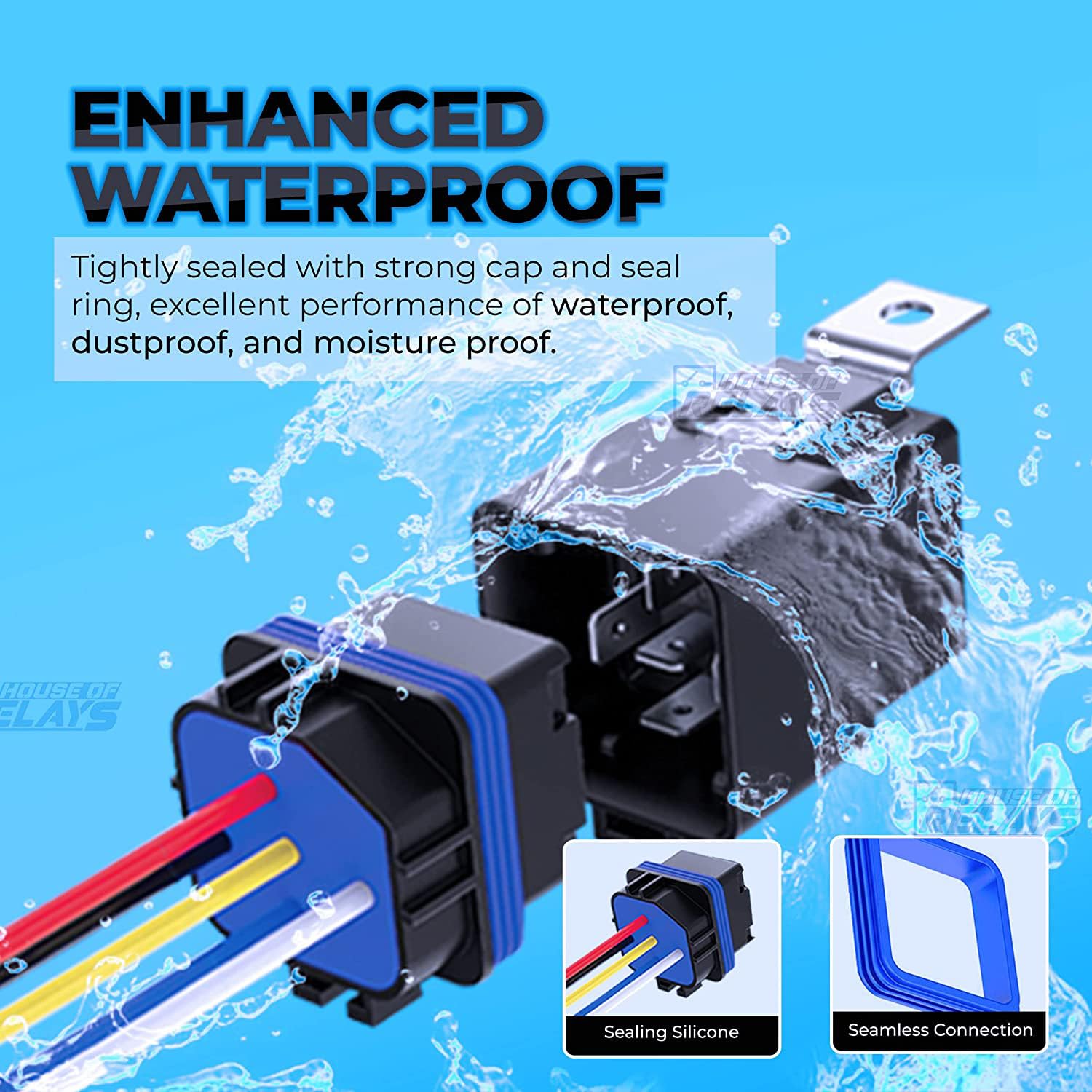 Gebildet 2 Pieces 40/30 Amp Waterproof Relay Switch 12Awg Harness Set - 12V Dc 4-Pin Spst Automotive Relays Hot Wires