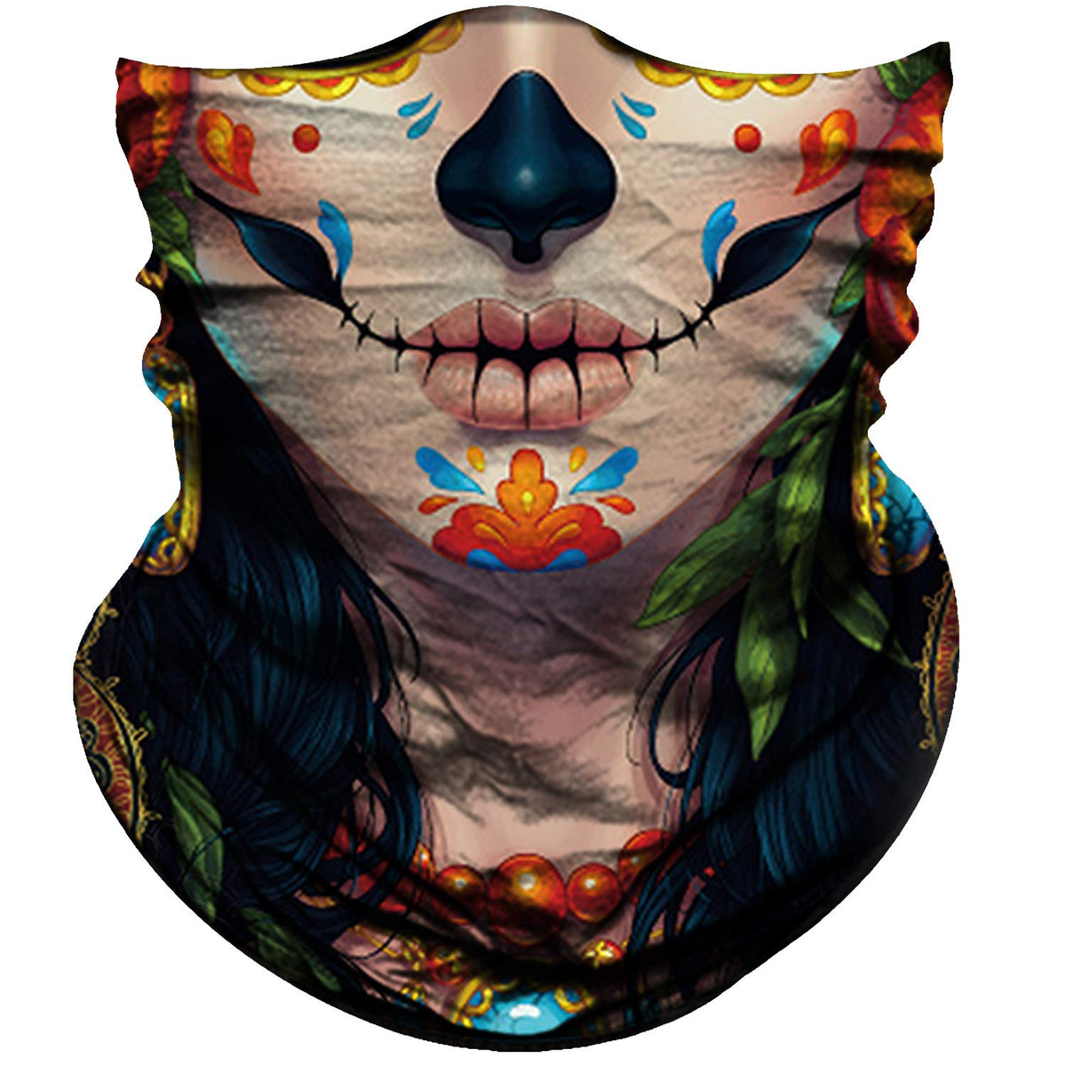 Obacle Skull Face Mask for Women Men Dust Wind UV Sun Protection Seamless Bandana Face Mask for Rave Festival Motorcycle Riding 