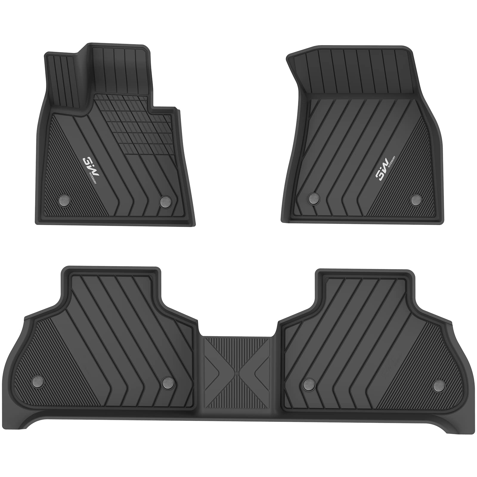 3W Floor Mats Fit For Bmw X7 7 Seats 2019-2024 2025 Tpe All Weather Custom Fit Floor Liner For Bmw X7 7 Passengers 1St & 2Nd Row