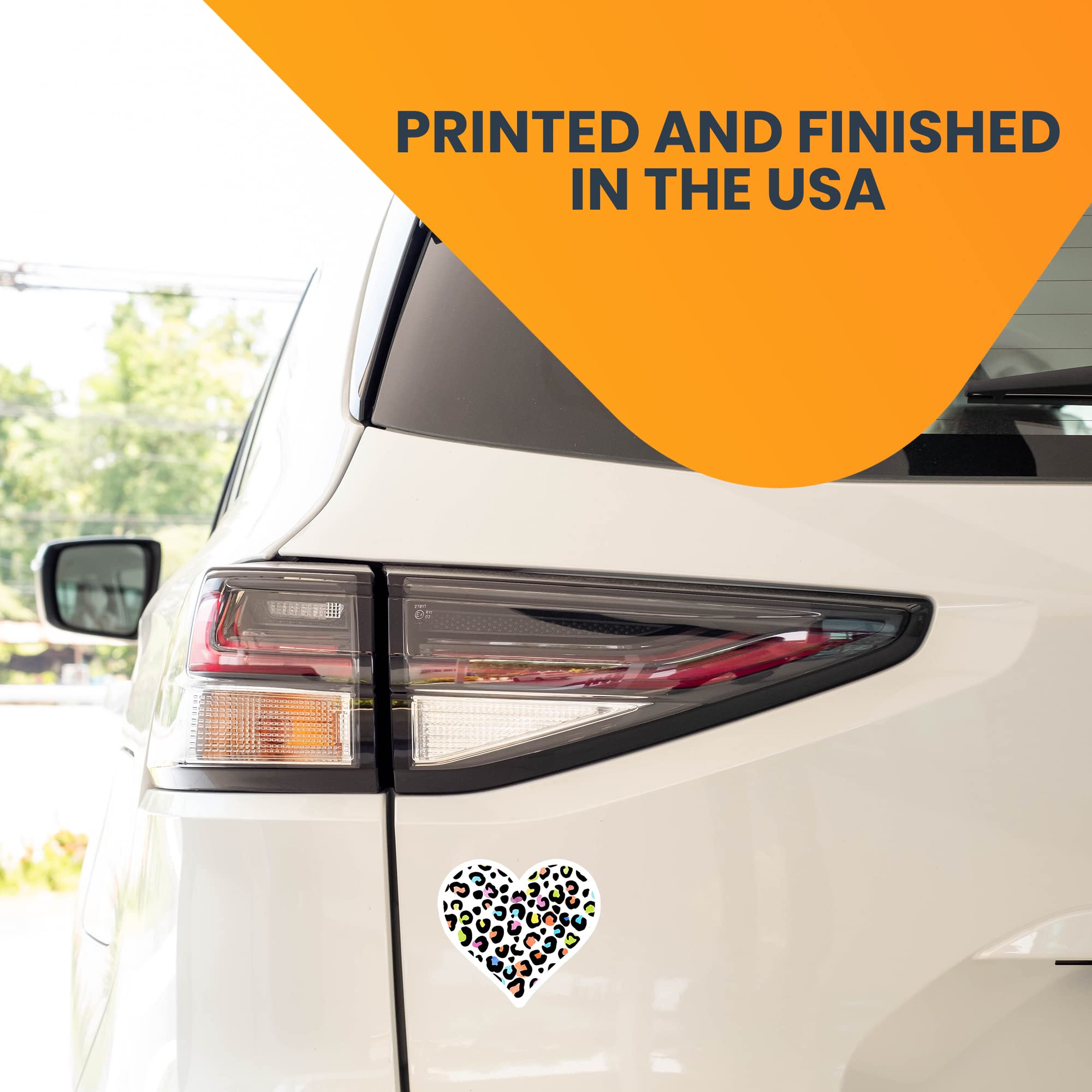 Magnet Me Up Cheetah Print Heart Magnet Decal, 5 Inches, Heavy Duty Automotive Magnet For Car Truck Suv Or Any Other Magnetic Su