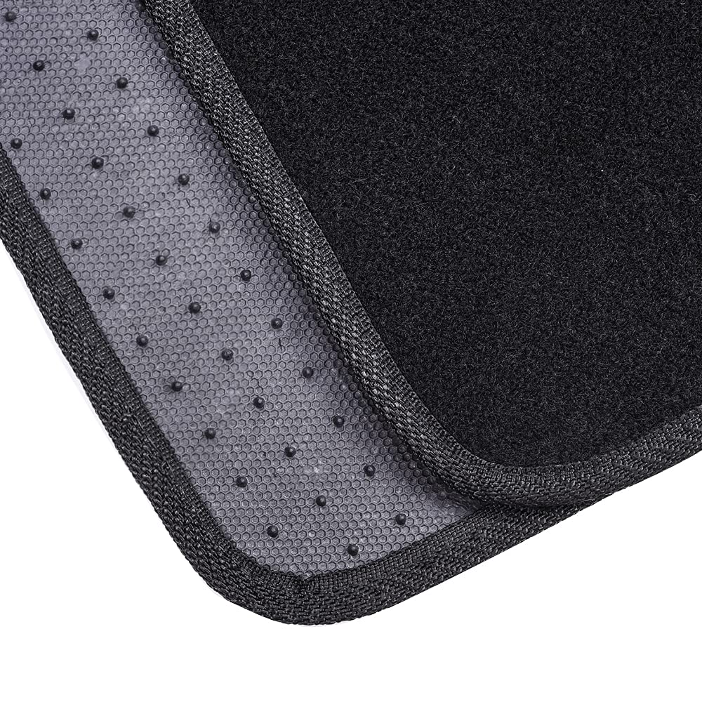 Amazon Basics Universal Fit Rubber Carpet Floor Mats For Car Suv Van & Truck, 4-Piece, Black, 25''L X 17.5''W (Front), 13''L X 1