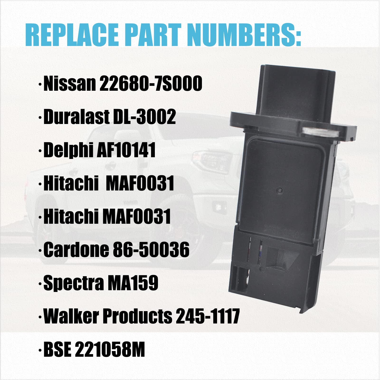 OYEAUTO Mass Air Flow Sensor MAF 22680-7S000 for Nissan Infiniti Altima, Sentra, 350Z, Frontier, Titan, Murano, G35, 200