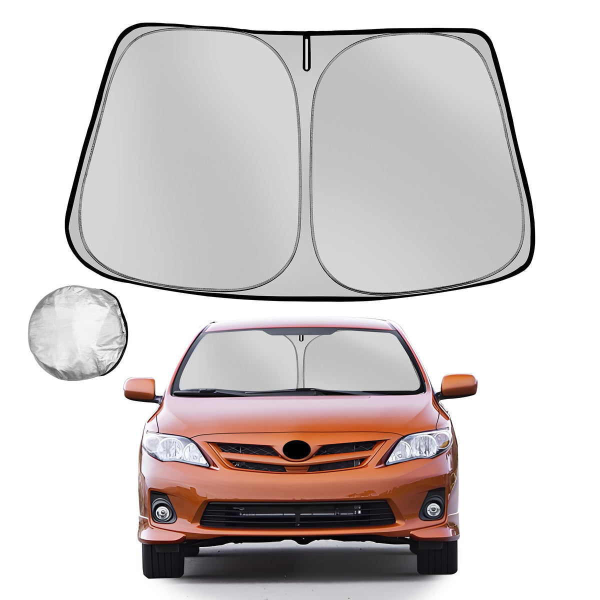 Fonowka Windshield Sun Shade For 2009-2013 Toyota Corolla Foldable Sun Sunshade For Car Front Window Blocks Uv Rays And Heat Aut