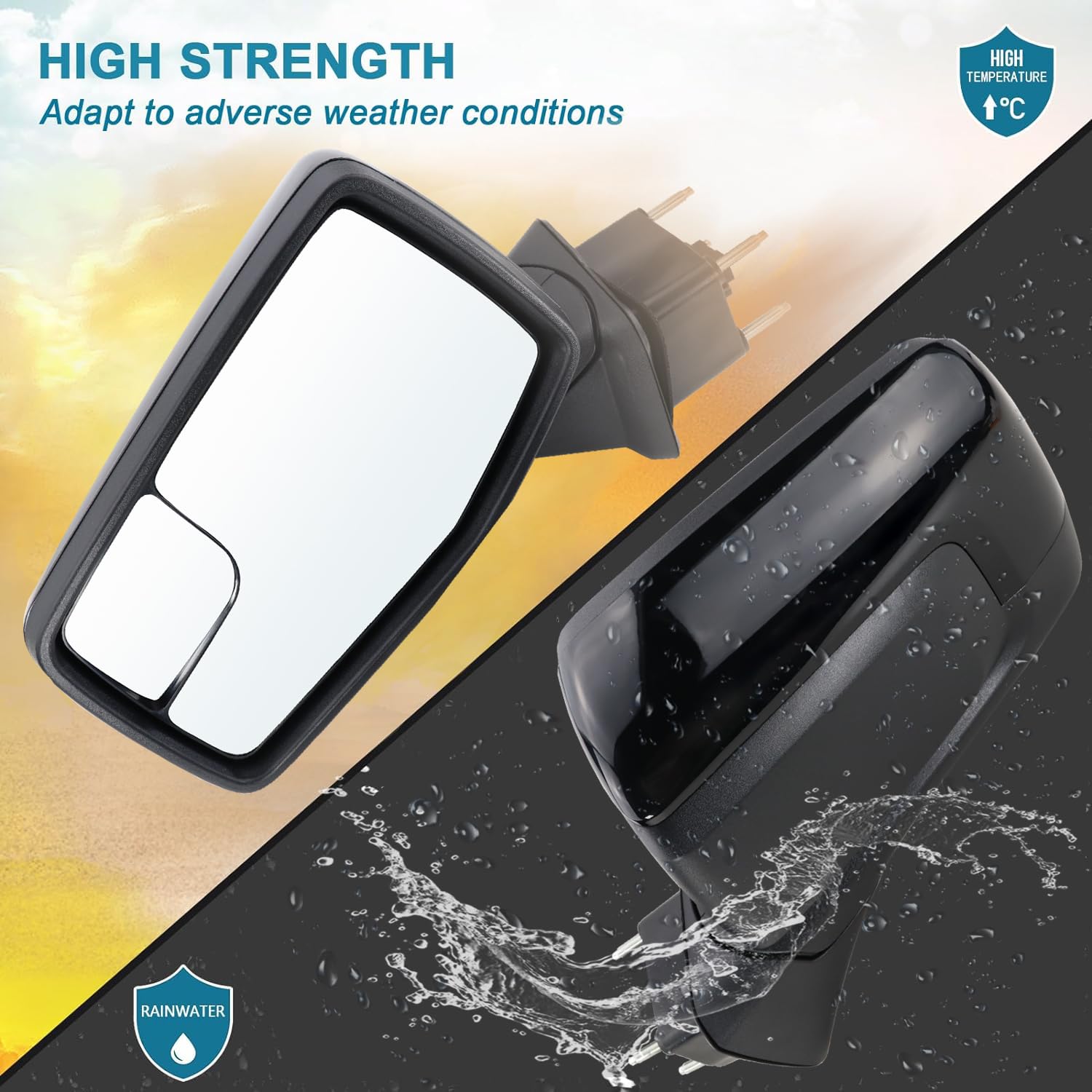 Lqito Left Driver Side Mirror Compatible with 2019-2025 chevy Silverado 1500 Power Glass Manual Folding Non-Heated without Turn