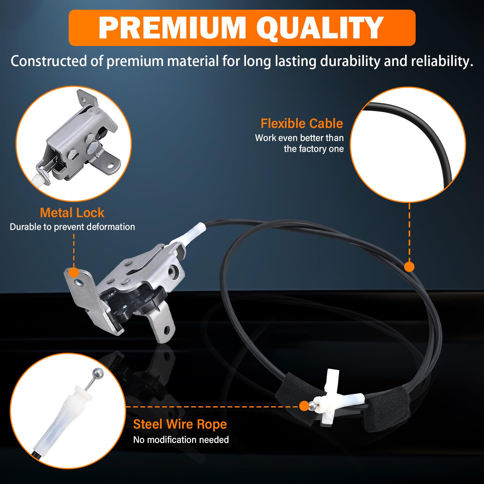 Side Door Latch Cable Compatible With 1992-2014 Ford E150 E250 E350 Econoline Van Right Passenger Side Rear Door Upper Latch And