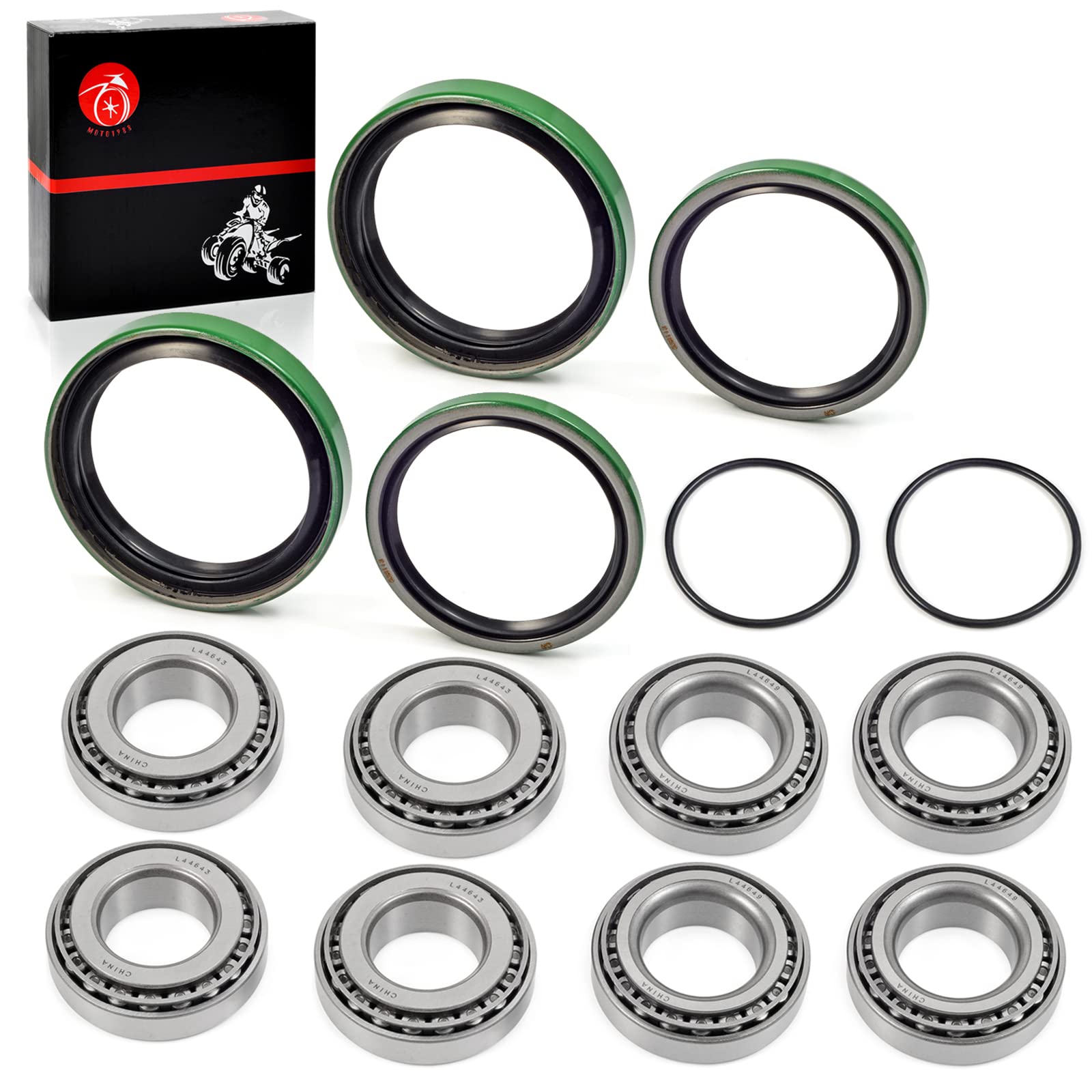 Moto1988 Front Wheel Hub Strut Bearings & Seals Kit For Polaris Sportsman 335 400 500 Magnum 325 425 500 Scrambler 400 500 Worker 335 500 Big Boss 400L 500 3554506 3554509 3610019 3610028 3554507