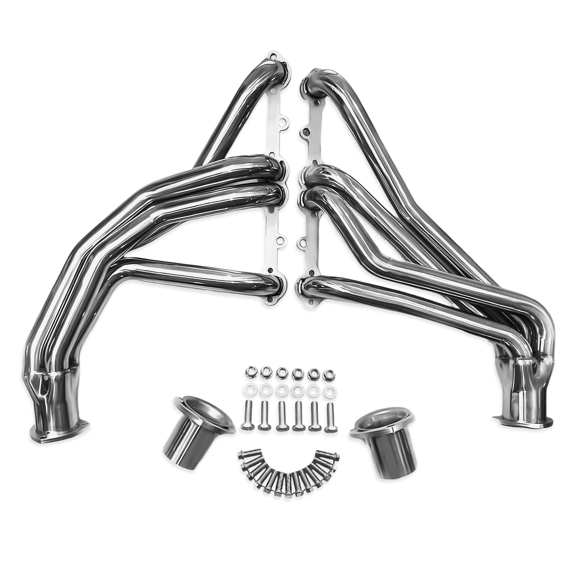 Polished Stainless Long Tube Headers for Small Block Chevy GMC 1973-1987 C10 K10 C20 K20 C30 K30 Blazer Suburban Jimmy 265 283 3