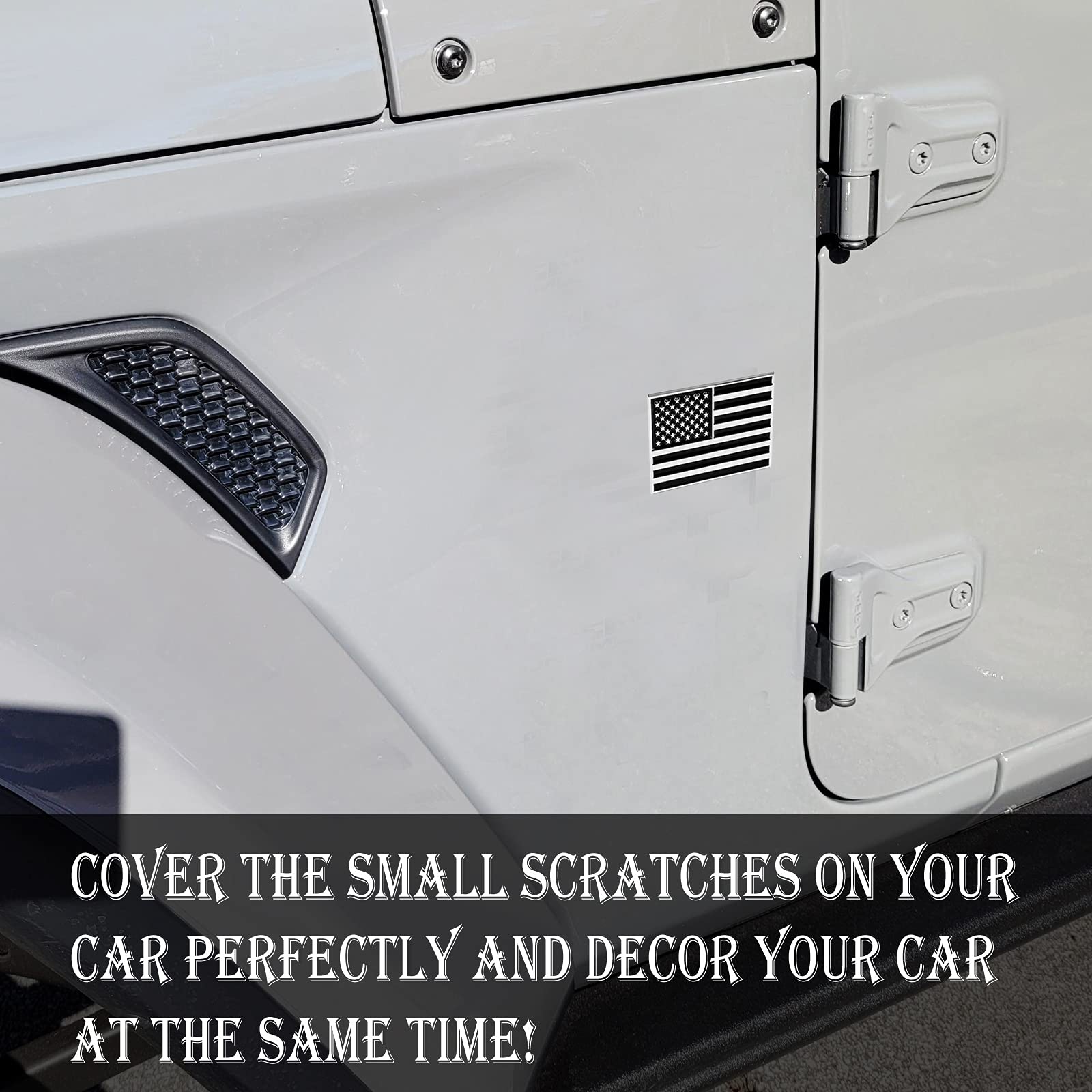 Dsycar 2 Pack Metal Embossed American Flag Emblem Decal Stickers - Aluminum Usa Flag Auto Emblem For Cars Trucks - Gifts 4 American Flag Valve Stem Caps