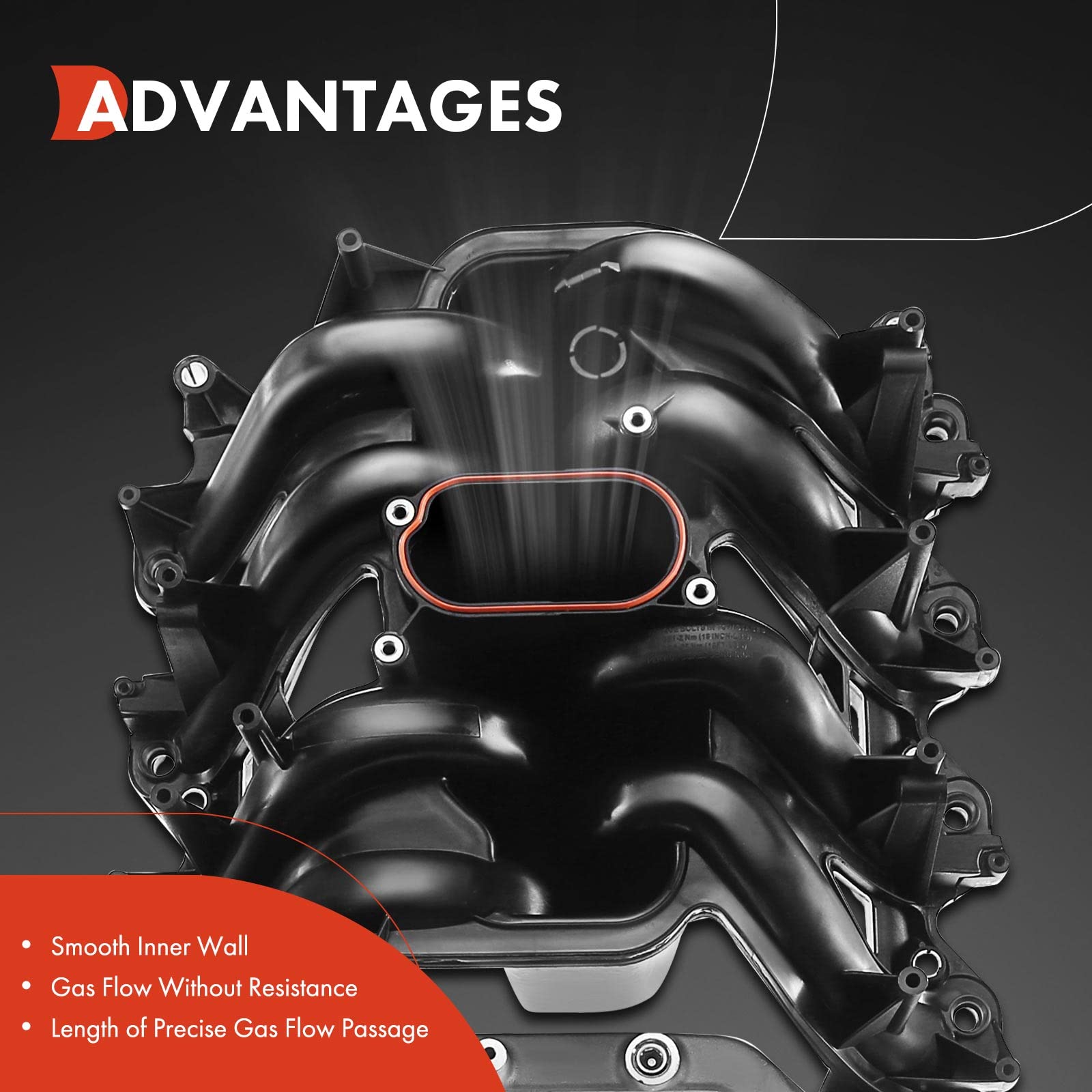 A-Premium Upper Intake Manifold With Gaskets Thermostat Kits Compatible With Ford E/F Series, E150, E250, E350, E450, F150, F250, F350, Excursion, Expedition, 5.4L V8, Replace# 2L1Z-9424-Aa