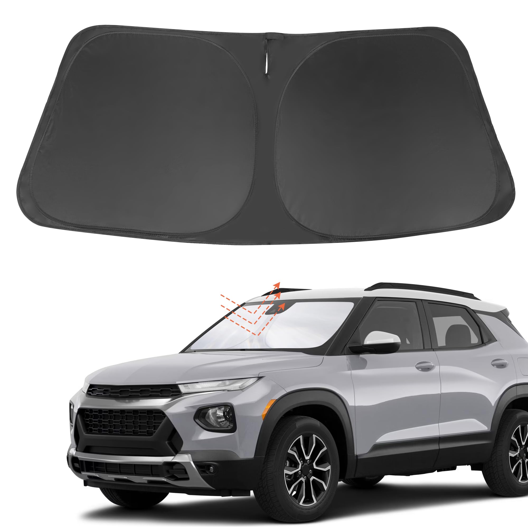 Yycke Windshield Sun Shade Accessories Compatible With 2021-2024 2025 Trailblazer For Chevrolet Foldable Sunshade Sun Visor Bloc