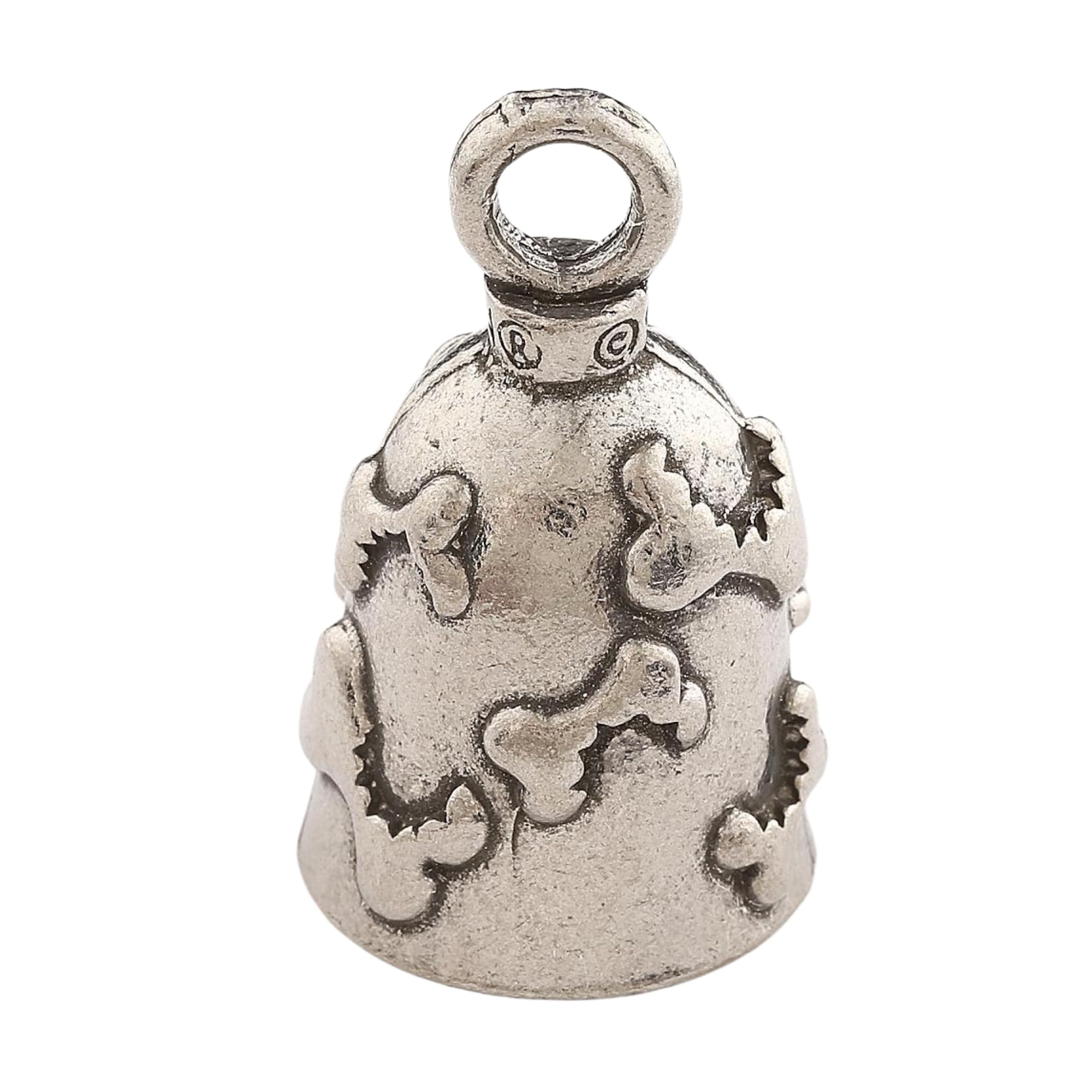 Guardian Bell Bulldog Biker Good Luck Bell W/Keyring & Black Velvet Gift Bag | Motorcycle Bell | Lead-Free Pewter | Good Luck Gi