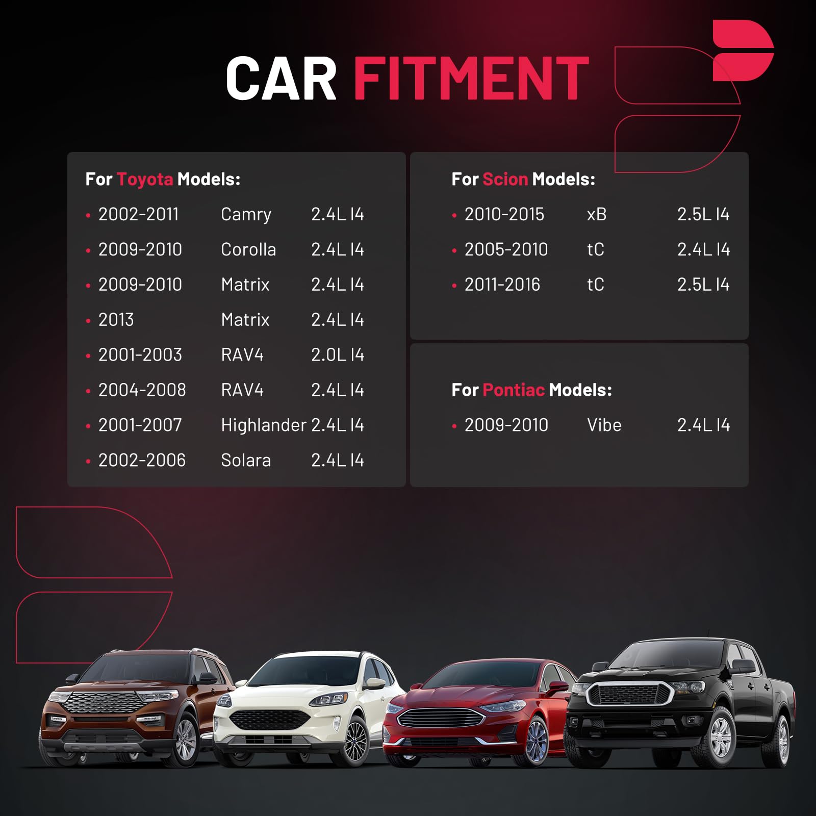 Bdfhyk High Performance Ignition Coil Compatible With Toyota Camry Highlander Matrix Rav4 Solara Lexus Pontiac Scion L4 2.0L 2.4