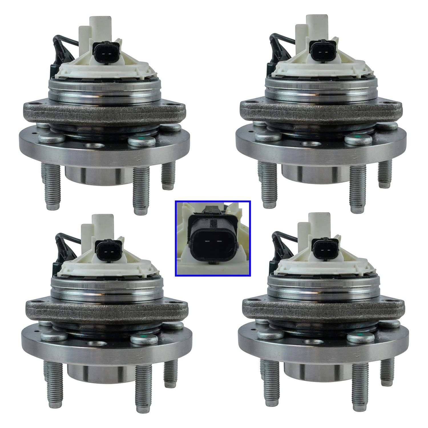 Trq Wheel Hub Bearings Assembly Set Compatible With 2006-2009 Pontiac Solstice 2007-2010 Saturn Sky