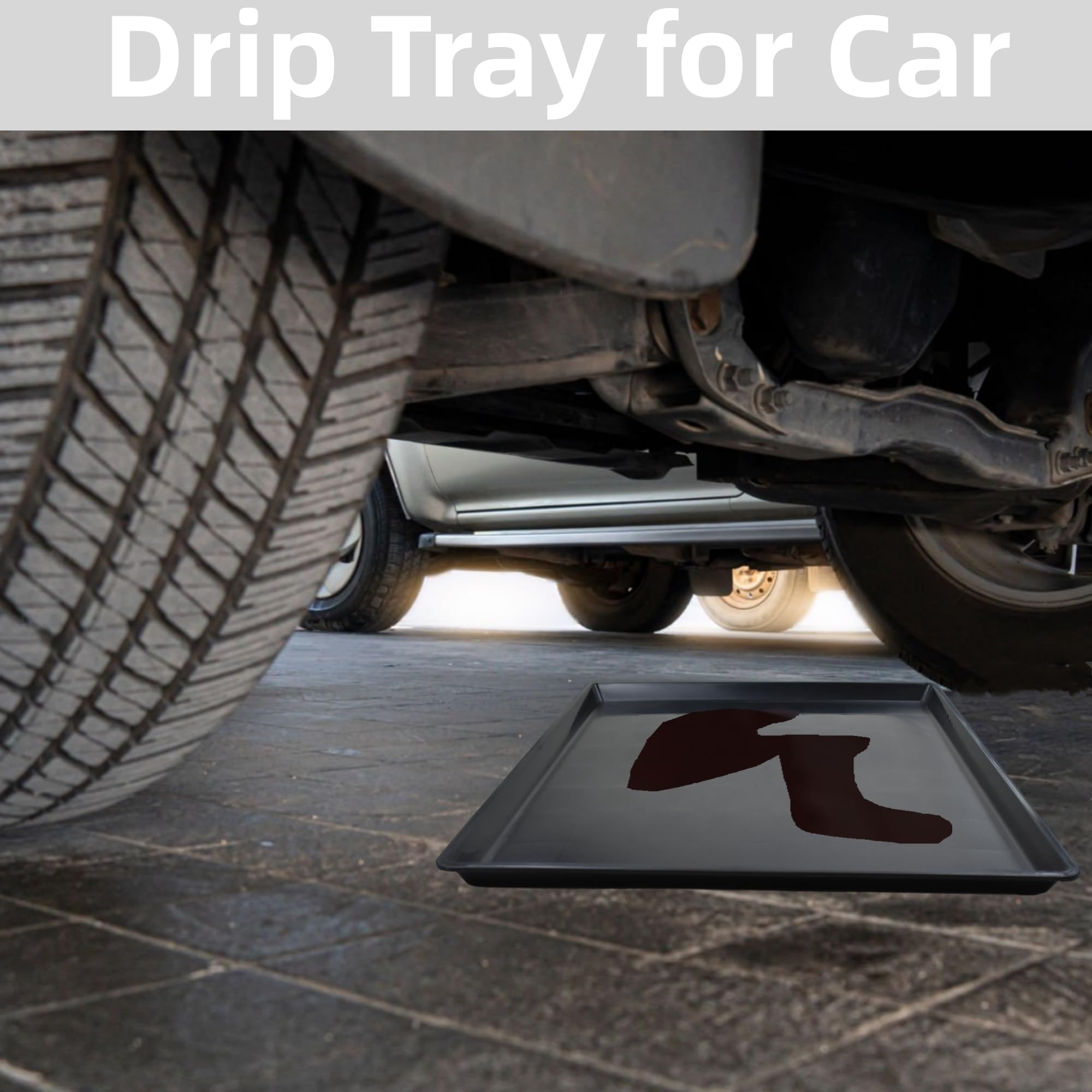 FEICHANGHAO 2 Pack Oil Change Drain Pan, Plastic Mini Fridge Drip Tray for Mini Fridges Air Conditioners Machinery, Oil Drain Pa