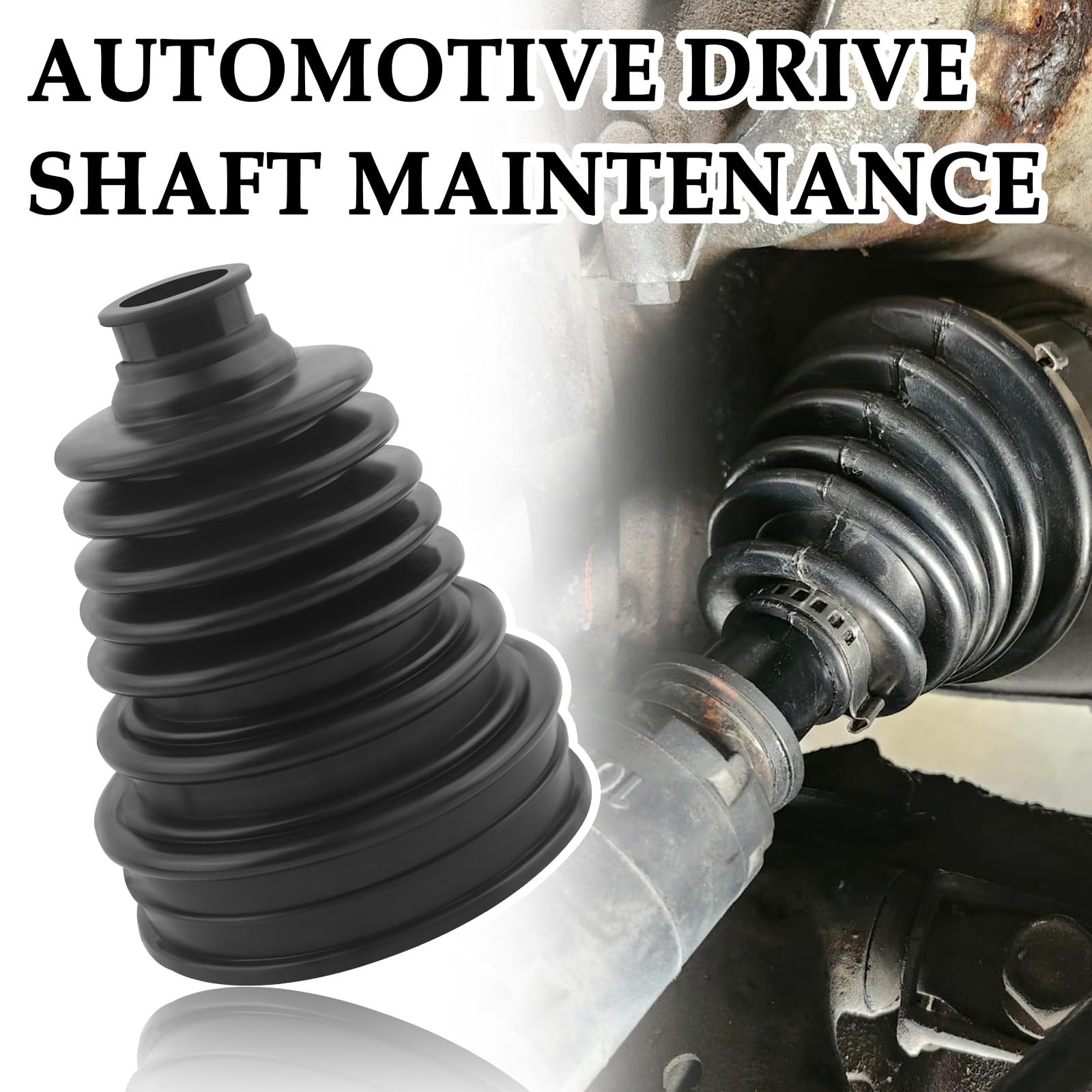 2PCS CV Boot with 4 Stainless Steel Clamps & 6 Cable Ties,Waterproof & Dustproof CV Axle Boot Repair Kit for Protect Axle,Univer