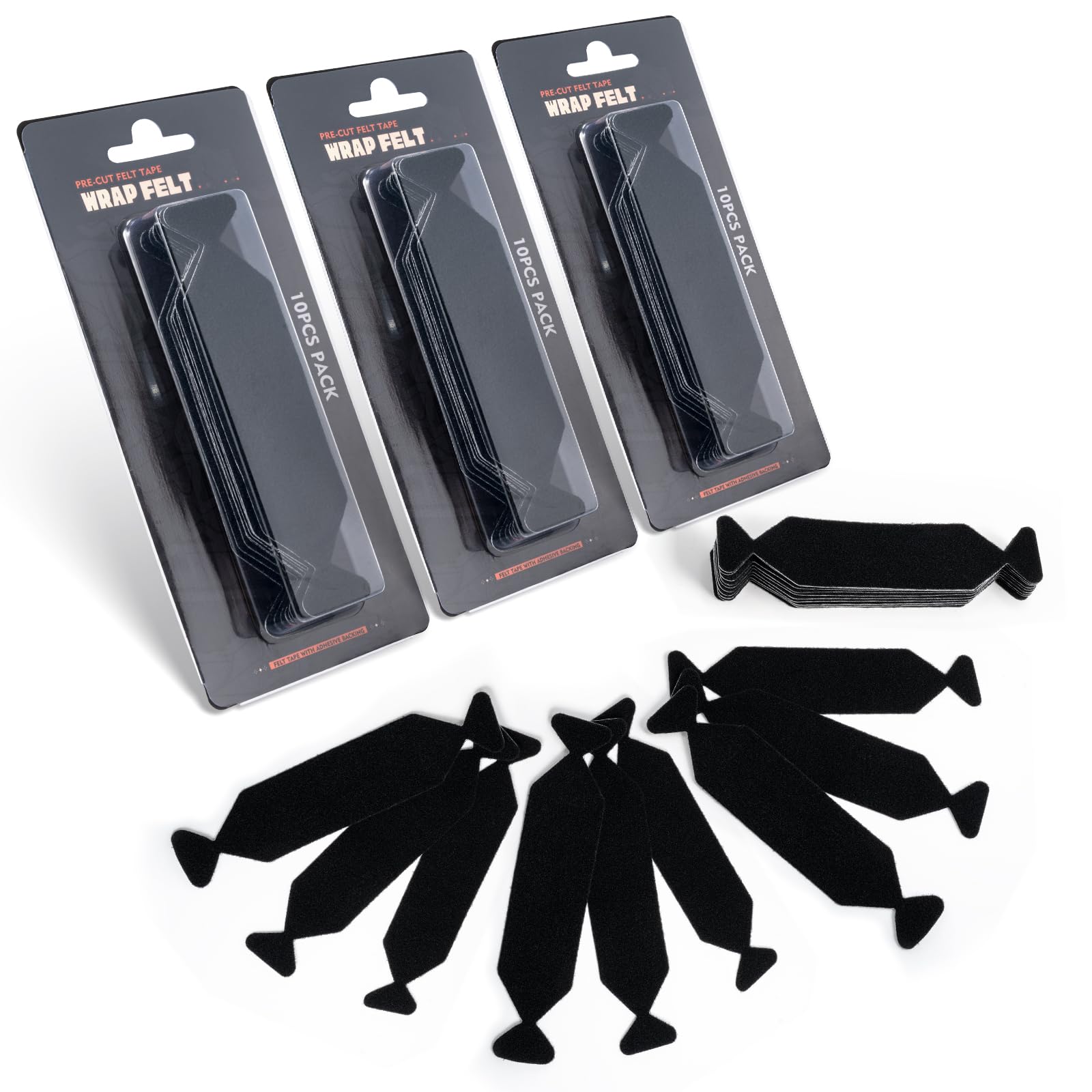 FOSHIO Pre-Cut 30PCS Squeegee Felts, Black Felt Tape with Adhesive Backing Fit 4-inchs Squeegee, Squeegee Buffer Sticky Felt Pad