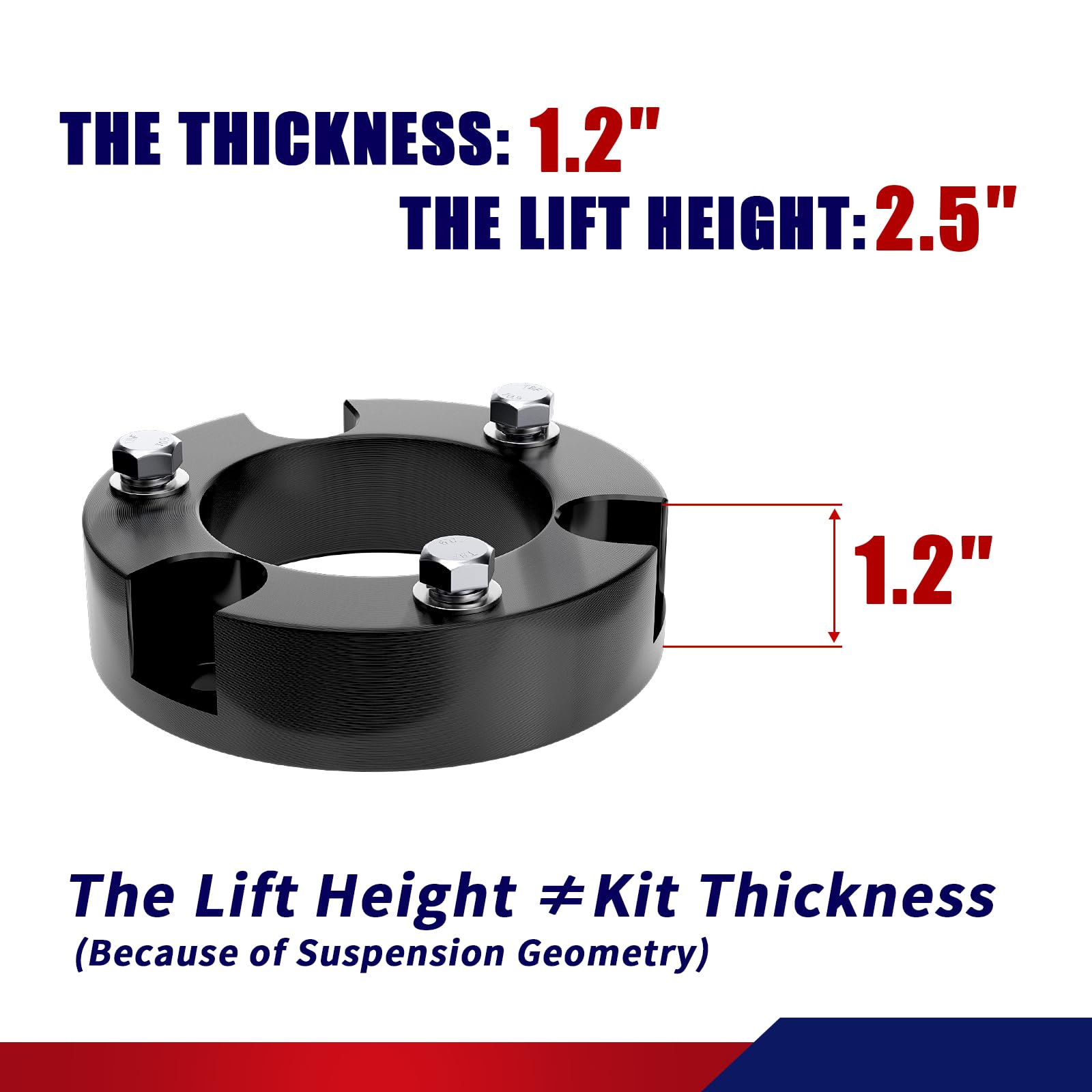 Flycle 2.5 Inch Front Leveling Lift Kits For 1999-2006 Tundra, 2'' Forged Front Strut Spacers Suitable For Tundra 1999-2006