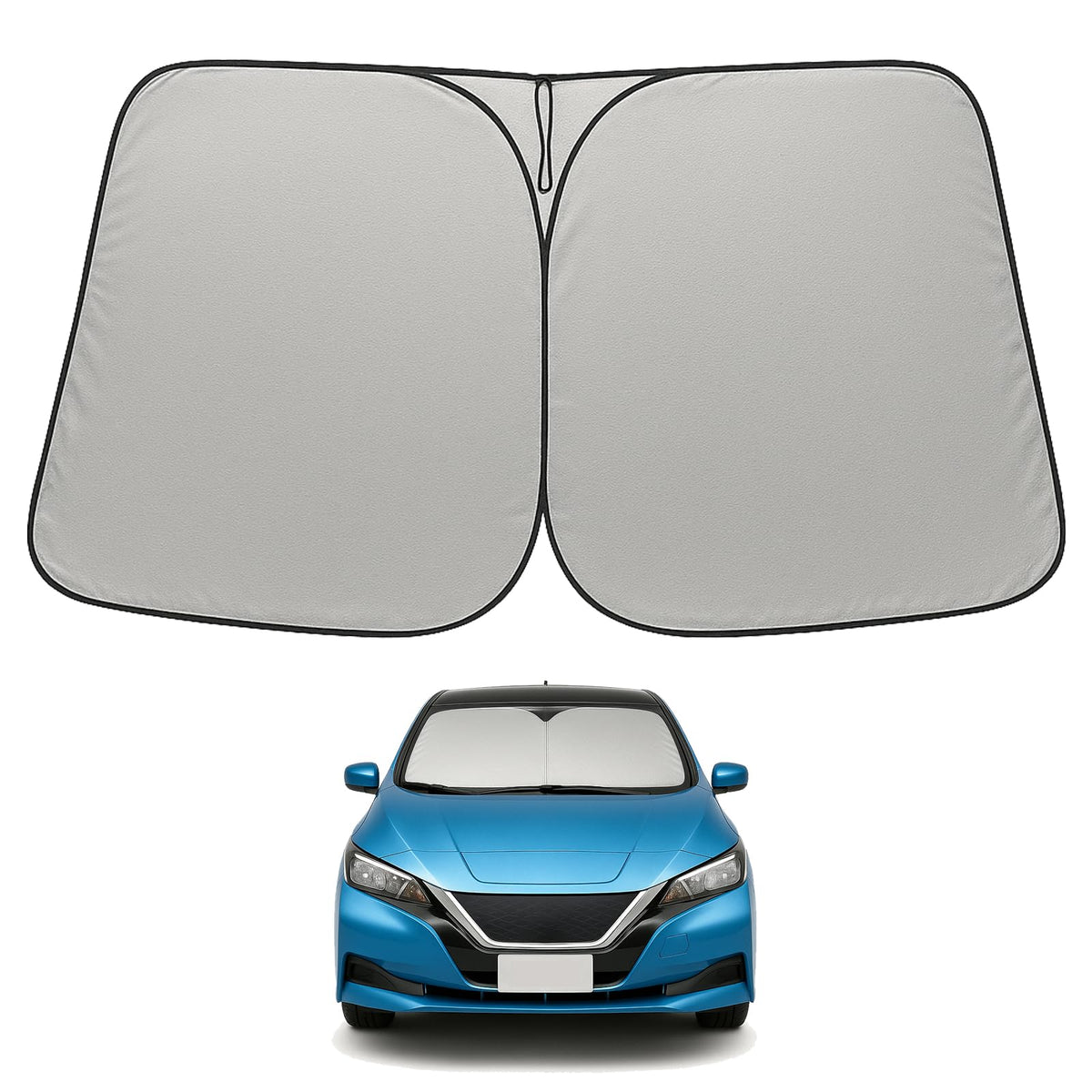 Proadsy 2025 Upgrade Windshield Sun Shade Custom Fit 2018-2023 2024 2025 Nissan Leaf Foldable Front Sunshade Protector Sun Visor