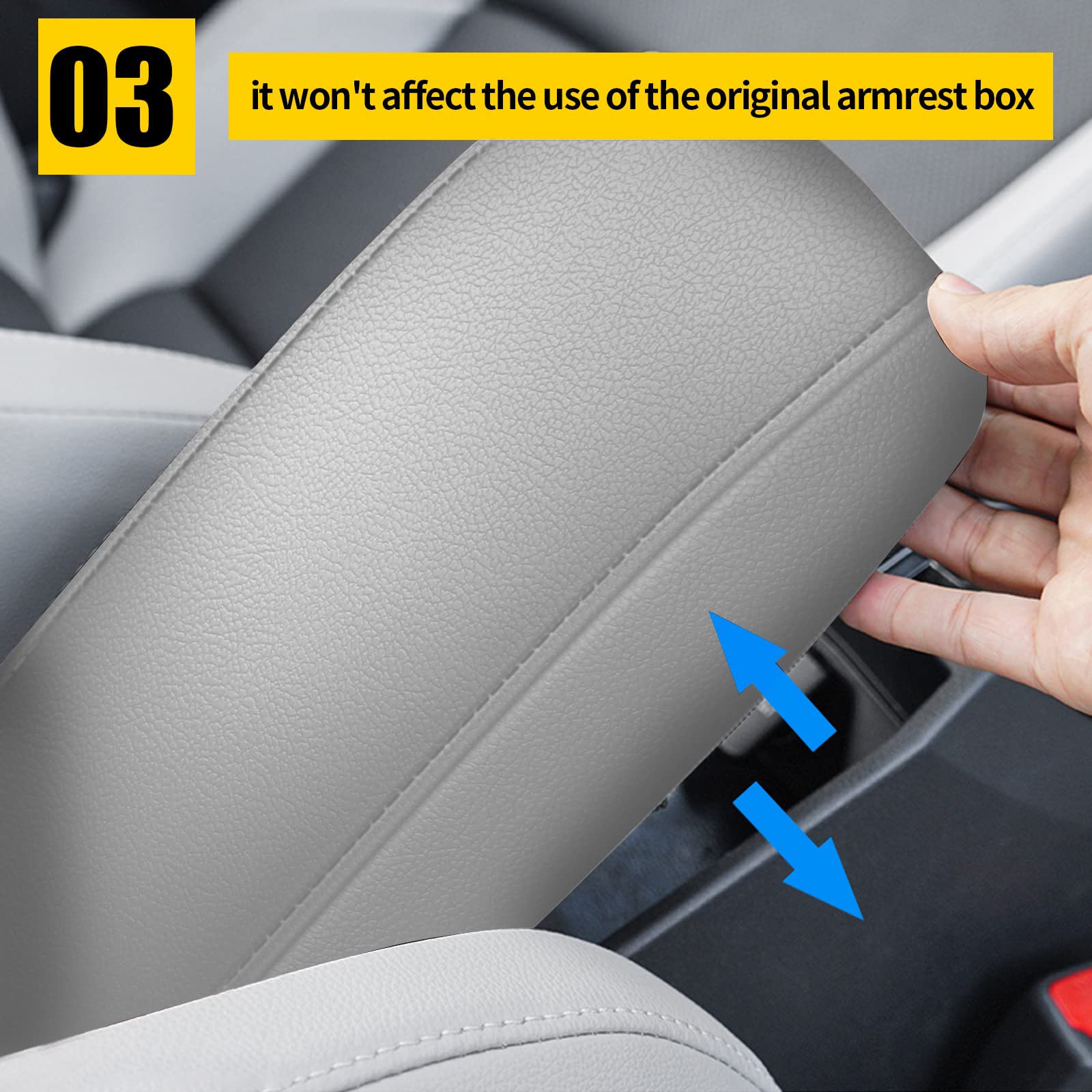 Aomsazto Gray Armrest Covers For 2015-2019 Hyundai Sonata