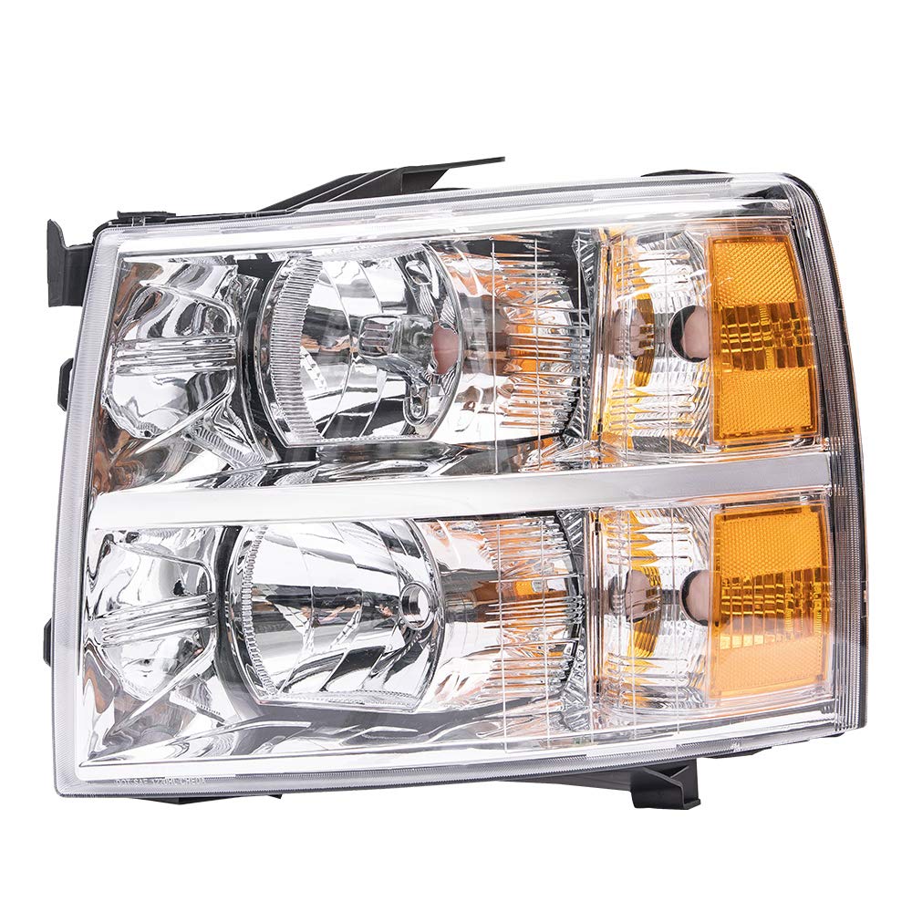 Cheda Headlights Assembly Compatible With 07-13 Chevy Silverado 1500/ Fit 07-14 Chevy Silverado 2500 3500&Hd Headlamp (Clear Len