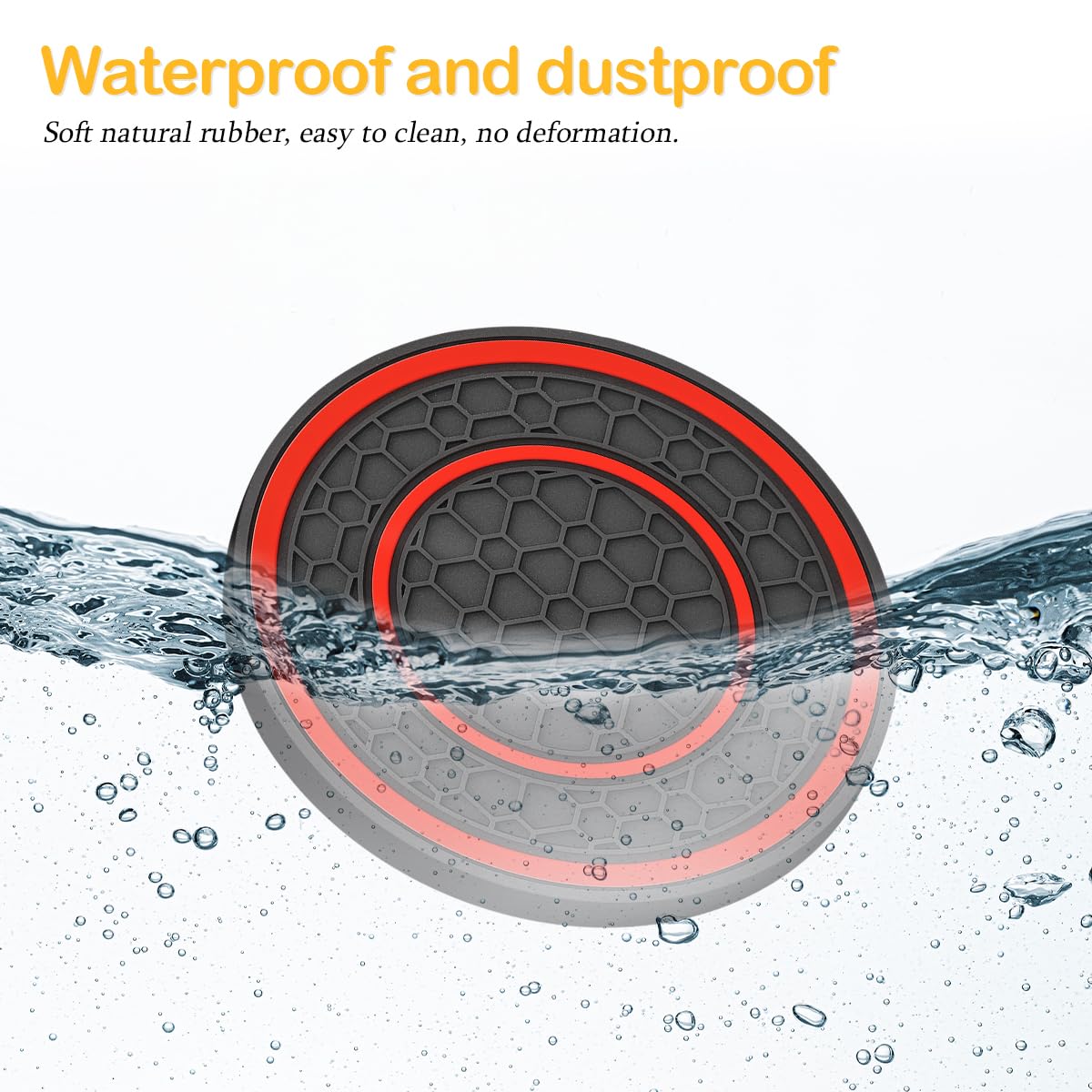 Osilly 2 Pack Car Coasters For Cup Holder, 2.75 Inch No-Slip Anti Dust Insert Coaster, Universal Auto Waterproof Coasters Silico