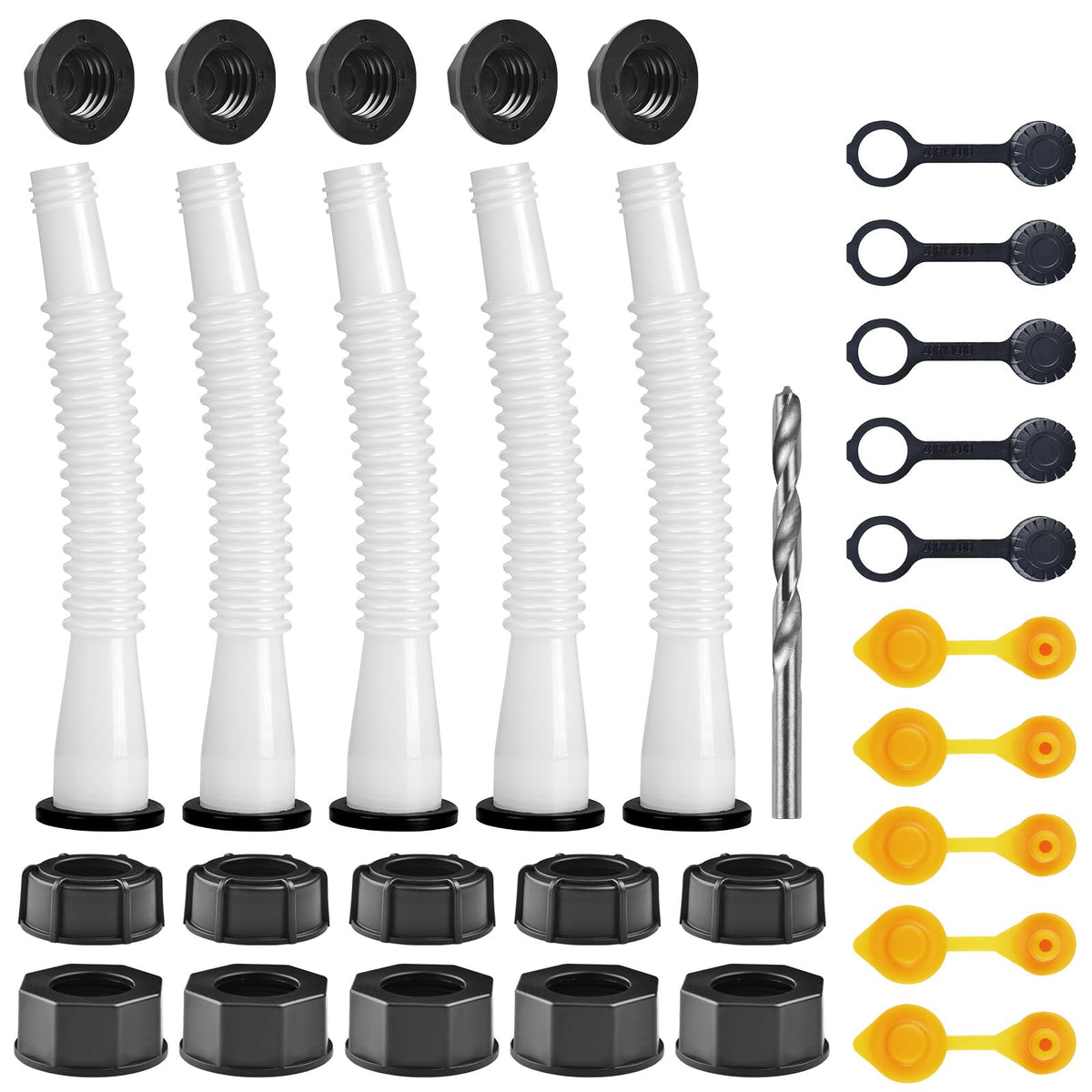 Gas Can Spout Replacement Kit, Gas Can Nozzle Replacement (5 Kit), For Most 1/2/5/10 Gallon Gas Cans.The Seal Is Fully Installed