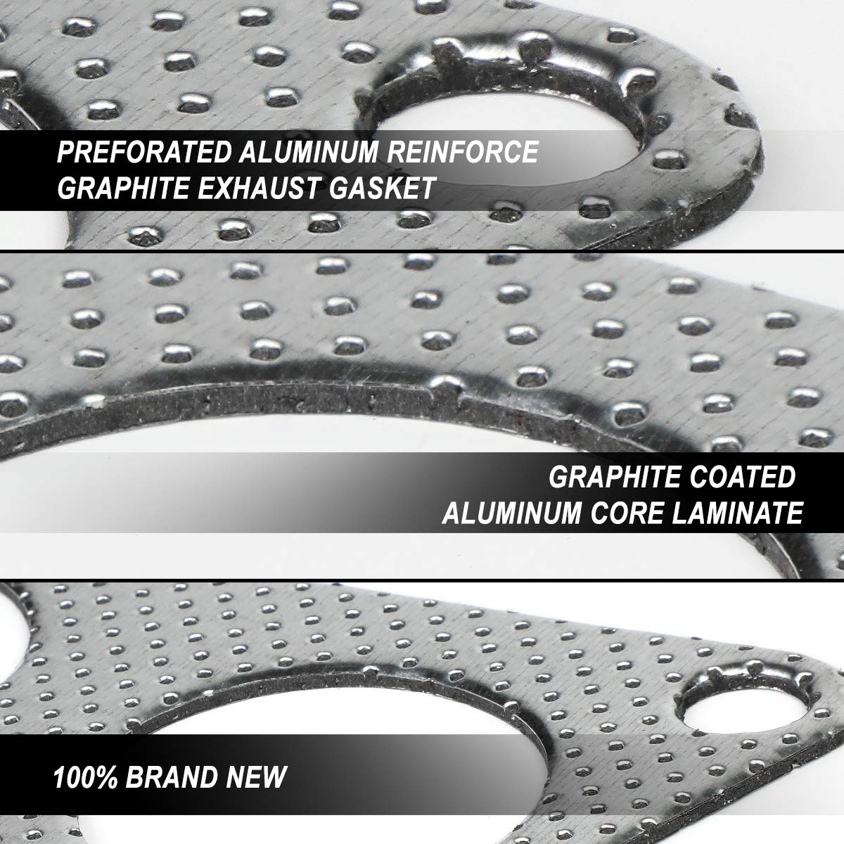 Auto Dynasty Aluminum Exhaust Manifold Header Gasket Set Compatible with Tahoe Silverado Yukon XL Sierra Escalade 4.8 5.3 6.2L 0