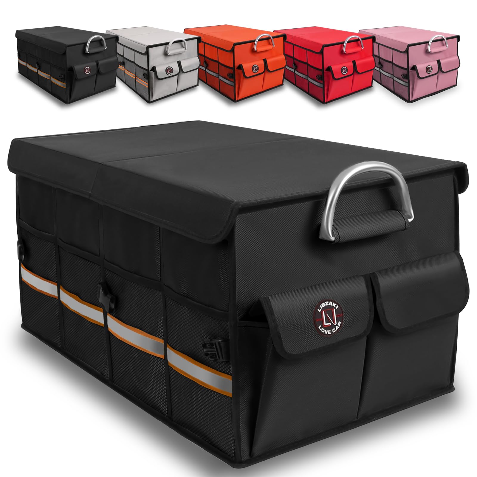 Li Libzaki Car Trunk Organizer, Cargo Organizer Suv Trunk Storage Non Slip Bottom Waterproof Collapsible Durable Multi Compartme