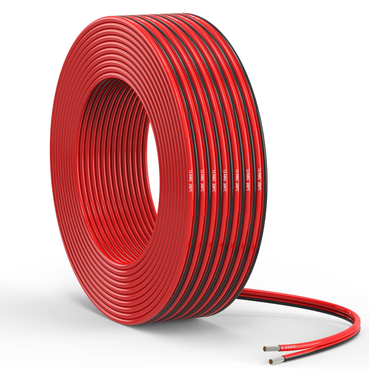 12 Gauge 2 Conductor 15Ft Red Black Silicone Parallel Oxygen Free Tinned Copper Electrical Wire For Diy Projects Led Strips Lamps Lighting Home Electrical Automotive Speaker Wire 12/2-15Ft