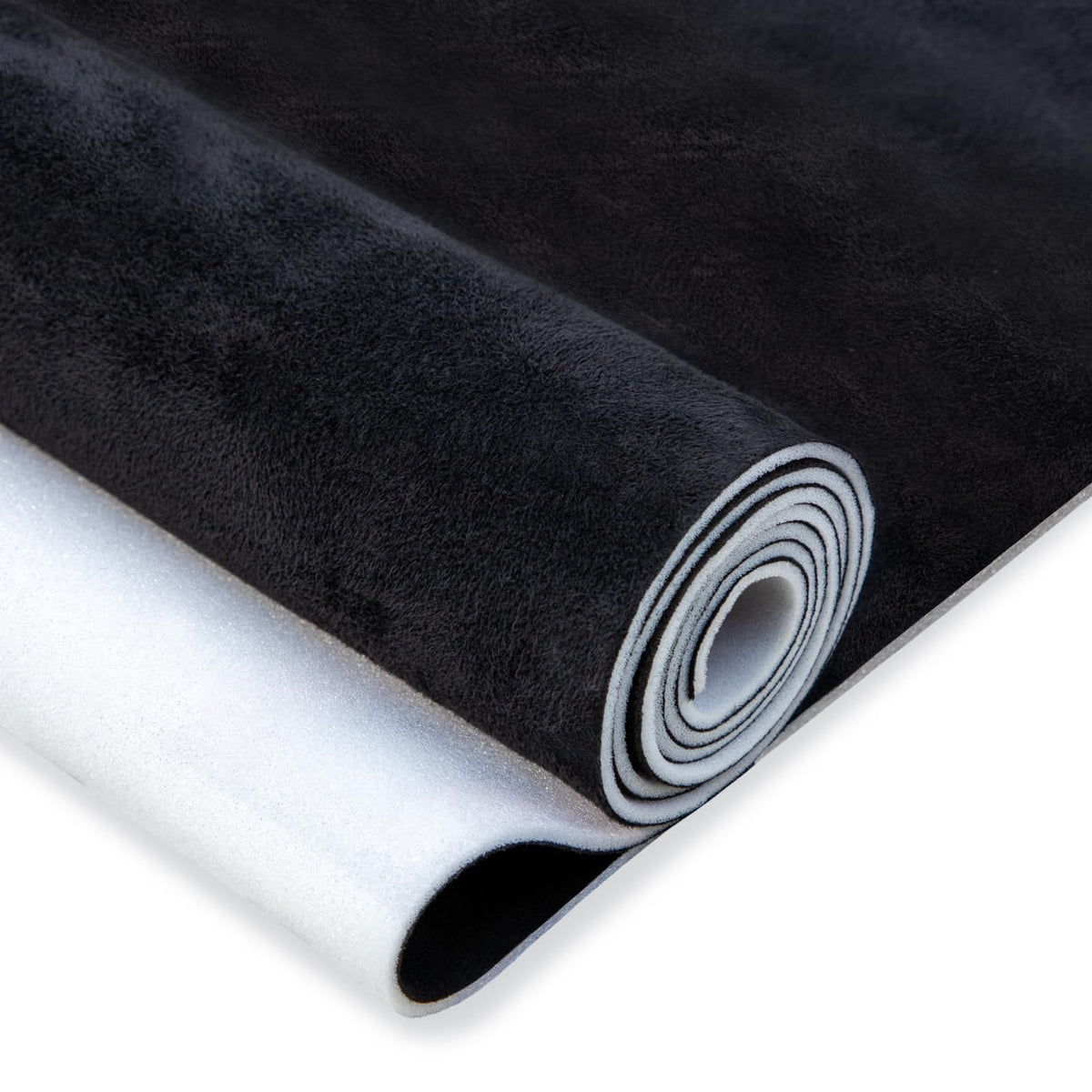Hiksuky Suede Auto Headliner Fabric 96'' L    60'' W With Foam Backing - Black Interior Replacement Material For Car/Truck/Suv/R