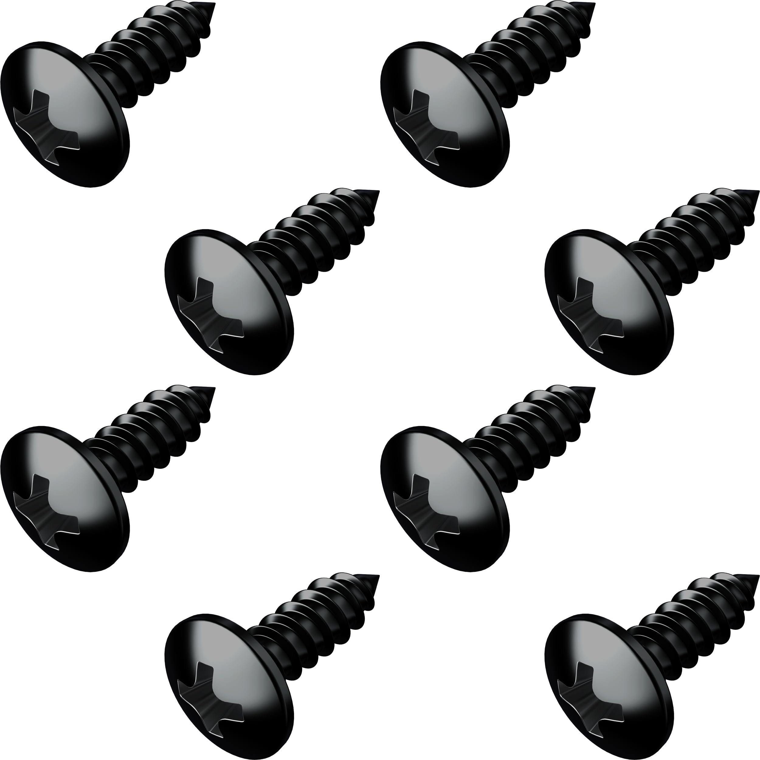 Prime Ave Black Oxide Stainless Steel License Plate Screws For License Plates, Frames, Covers- Rustproof Licence Plate Screw Set