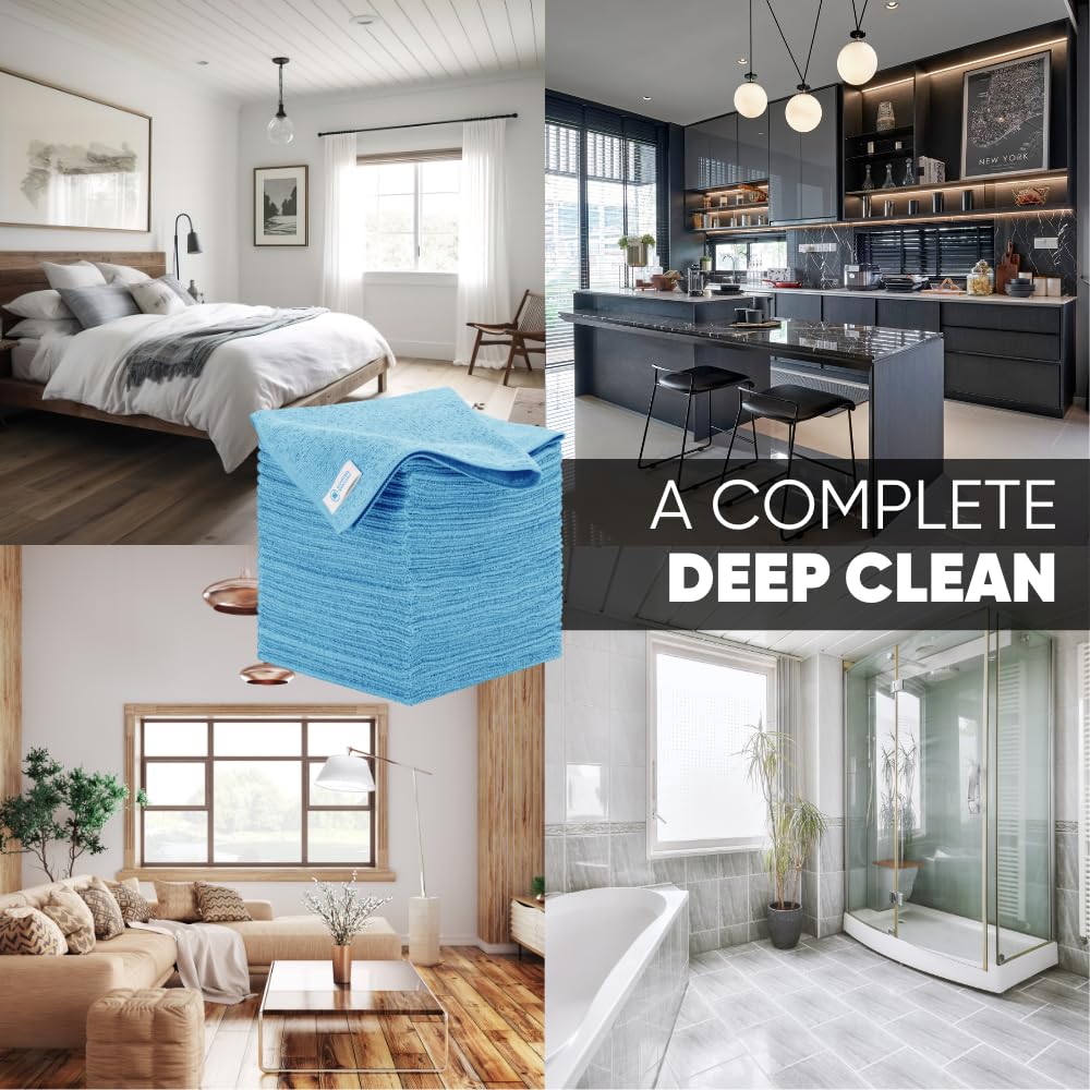 16'' X 16'' All Purpose Microfiber Towels (Blue-200 Qty)