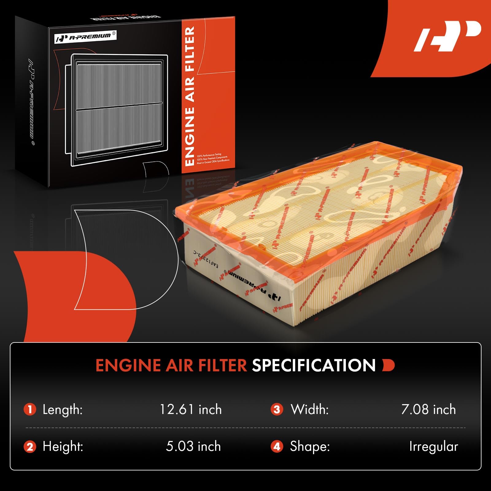 A-Premium Front Engine Air Filter Compatible With Jeep Jl Series Wrangler 2018-2023, Jt Series Gladiator 2020-2023, 2.0L 3.6L, Replace# Xa11675