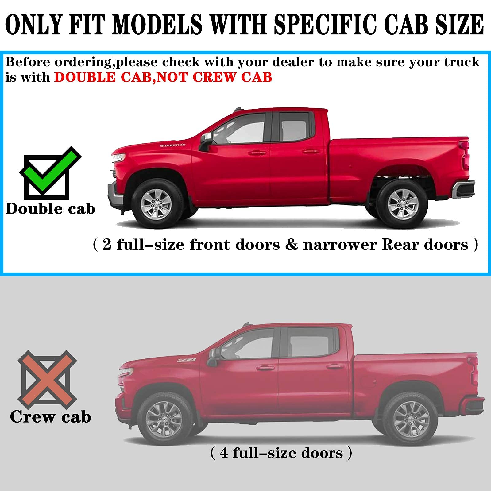 COMNOVA 6" Double Cab Running Boards for 2007-2018 Chevy Silverado/GMC Sierra, Stainless Steel, Model H6-78-SS UB6-15455-6