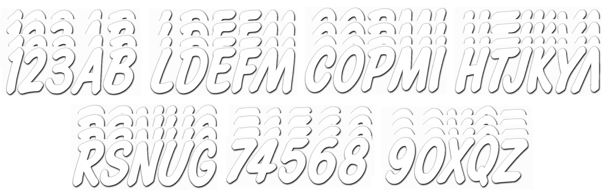 Hardline Products Series 400 Factory Matched 3-Inch Boat & Pwc Registration Number Kit, Solid White