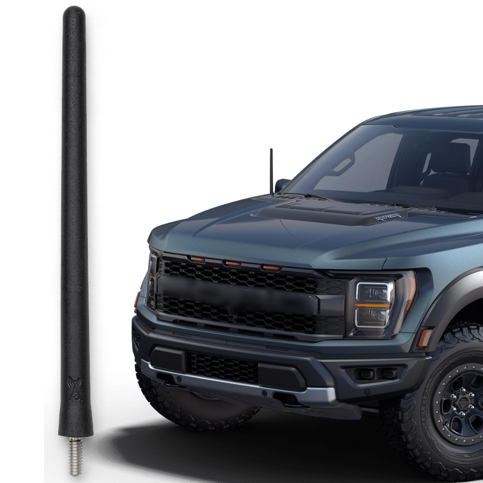 Antennamastsrus - Short Rubber Antenna Fits Ford F-150 (2009-2024) - Usa Stainless Steel Threading - The Original 6 3/4 Inch Acc