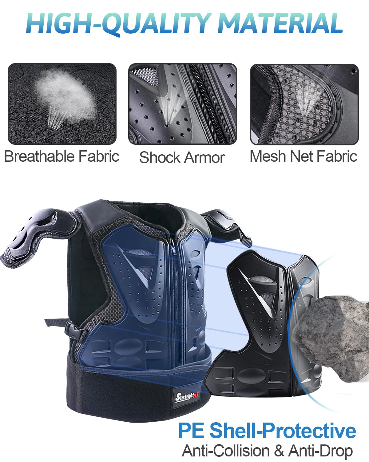 Kids Motorcycle Armor Suit Dirt Bike Gear Riding Protective Chest Spine Back Protector Shoulder Arm Elbow Knee Protector Pads Fo