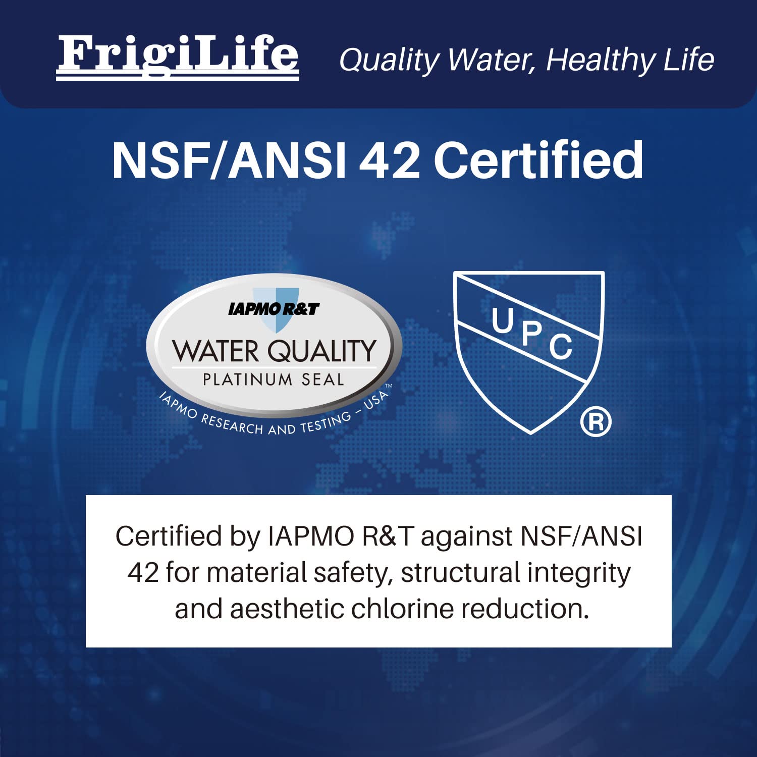 FrigiLife RV Water Filter, NSF/ANSI 42, for RVs Marines, Boats, Campers, for Drinking, Washing, Gardening, Camping, Planting, an