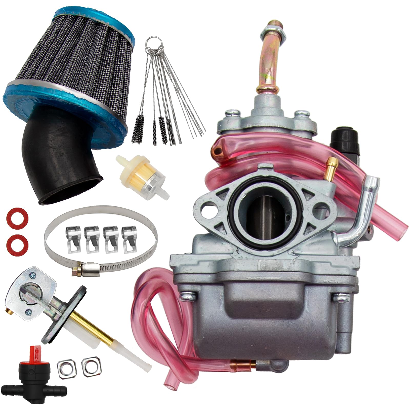 TTR90 Carburetor with Air Filter and Valve Petcock Replacement for Yamaha TTR90E 2003-2005, TTR90EV 2006, TTR90EW 2007 Carb, 5HN