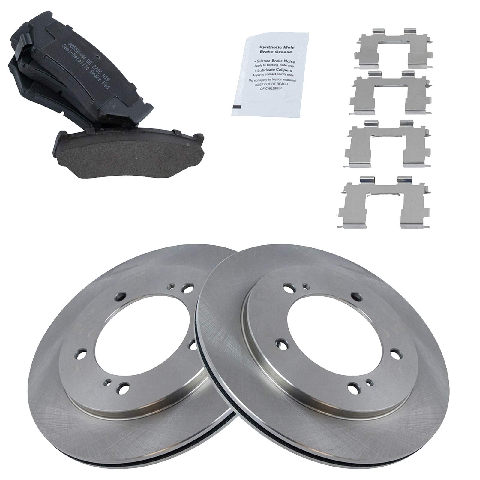 Trq Front Brake Pad & Rotor Kit Brake Pads Brake Rotor Semi-Metallic Compatible With 1999-2004 Chevrolet Tracker Suzuki Vitara