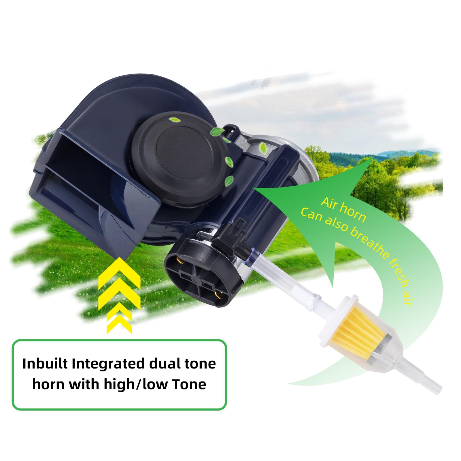 Farbin Air Horn For Car, Train Horn For Trucks, Loud 12V Car Horn Kit With Relay Harness And Switch Button