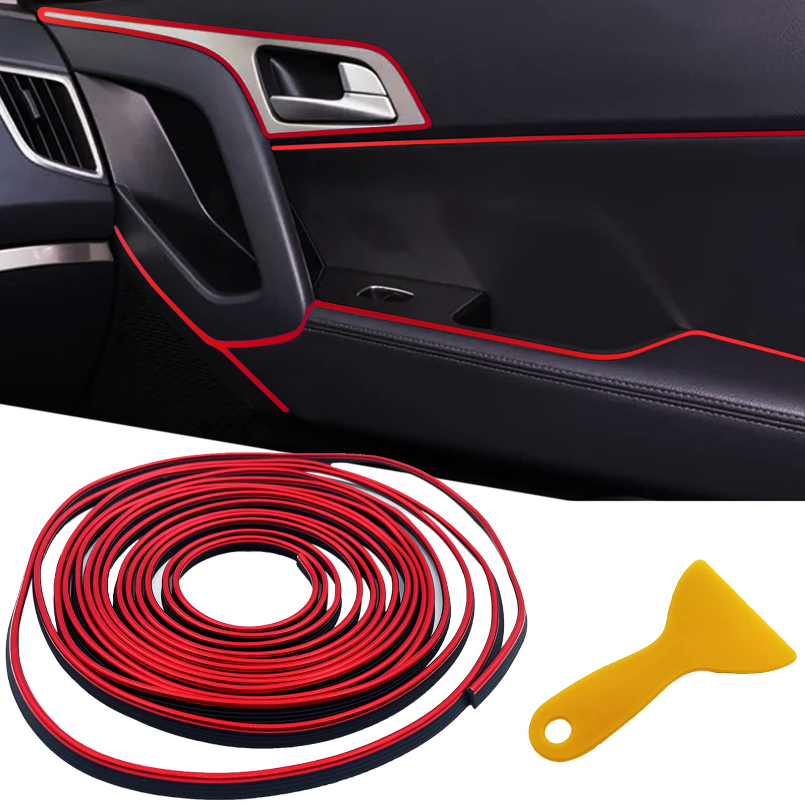 OSIFIT Car Interior Trim Strips,Universal 33ft Car Electroplating Decoration Styling Door Dashboard, Flexible Interior Trim Acce