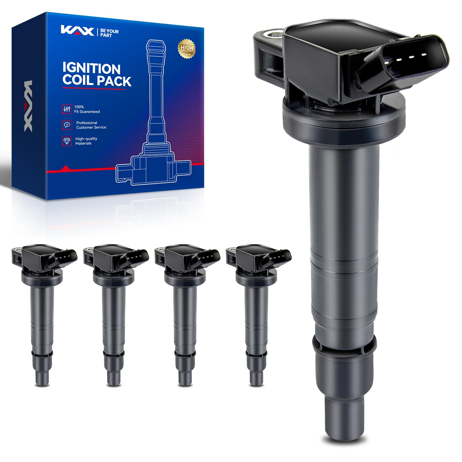 KAX UF495 Ignition Coil 5 Packs Fit for 4Runner 2003-2010 4.0L, Camry 2006-2011 2.4L, xB 2010-2015, Tacoma 2017-2021, Matrix 200